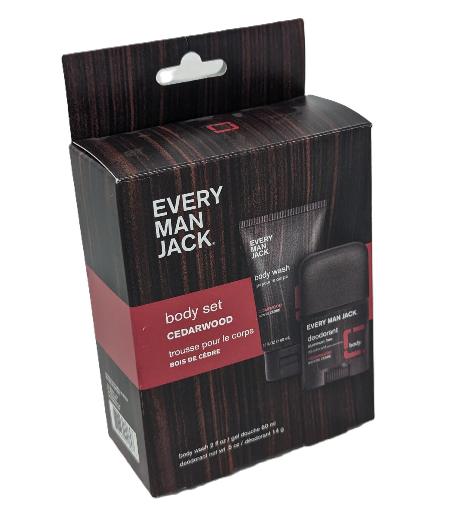Every Man Jack Cedarwood Body Trial & Travel Set - Refreshing Body Wash & Deodorant Combo - Buy Online on GoSupps.com