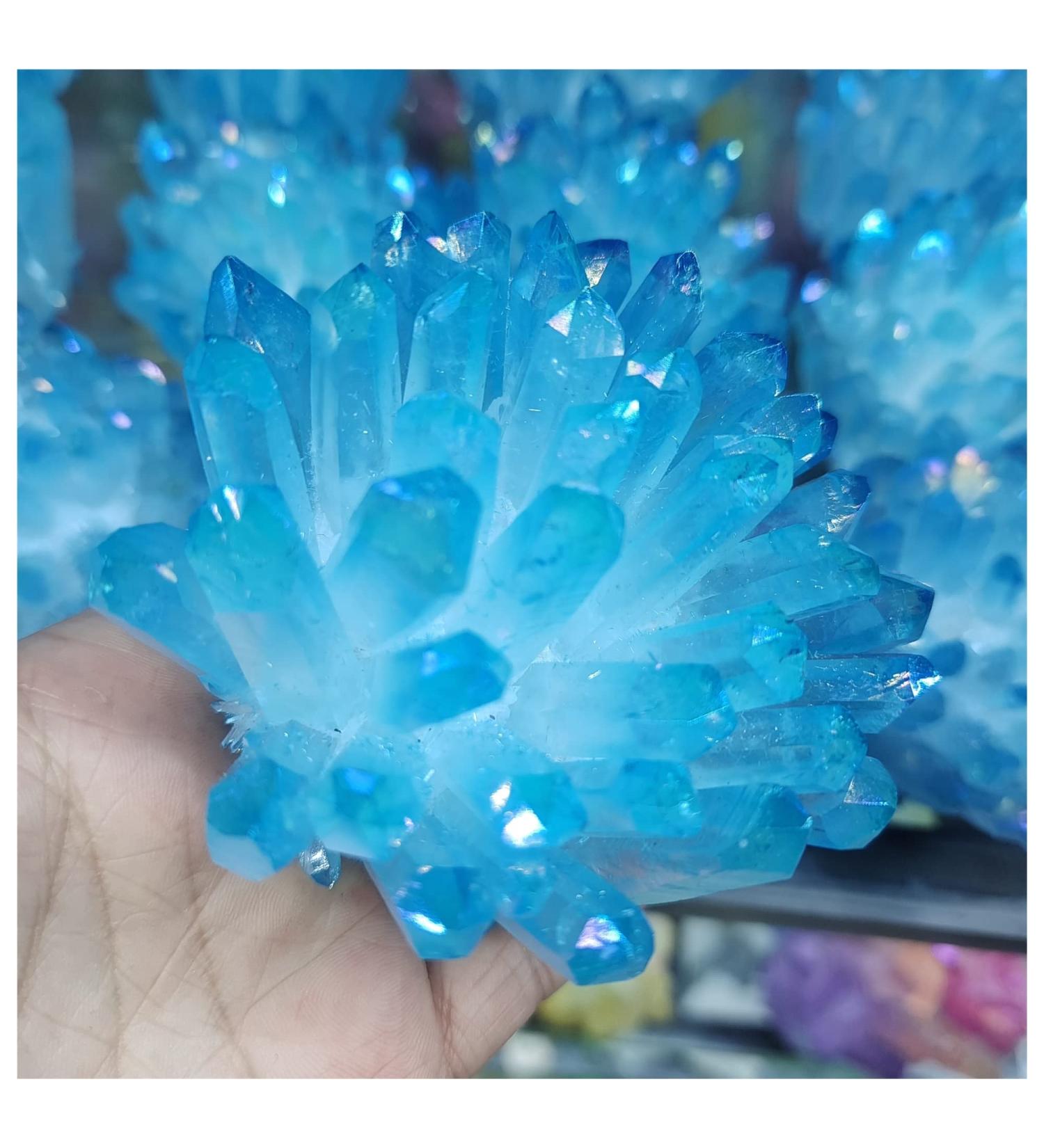 Crystals 1pc Rare Beautiful Ky Blue Phantom Quartz Crystal Cluster Ore Sample Cured Home Office Decoration Gift Stone Collection (Size : 400-450g) - Buy Online on GoSupps.com