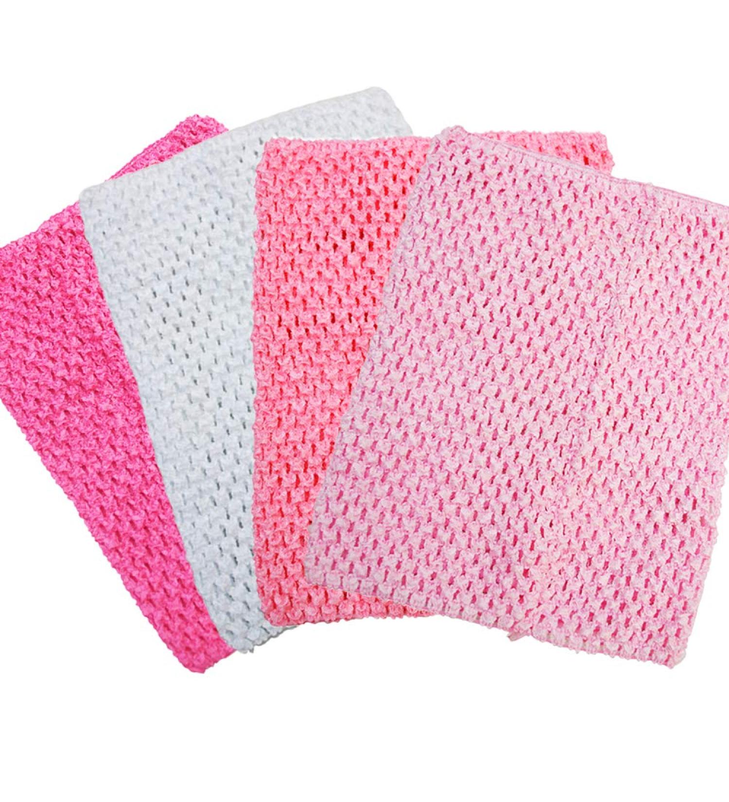 Time to Sparkle 4pcs Crochet Tube Top Tutu Dress Set for Baby Girls - Mix Pink Shade - 7x9 inches - 18x22cm - Buy Online on GoSupps.com
