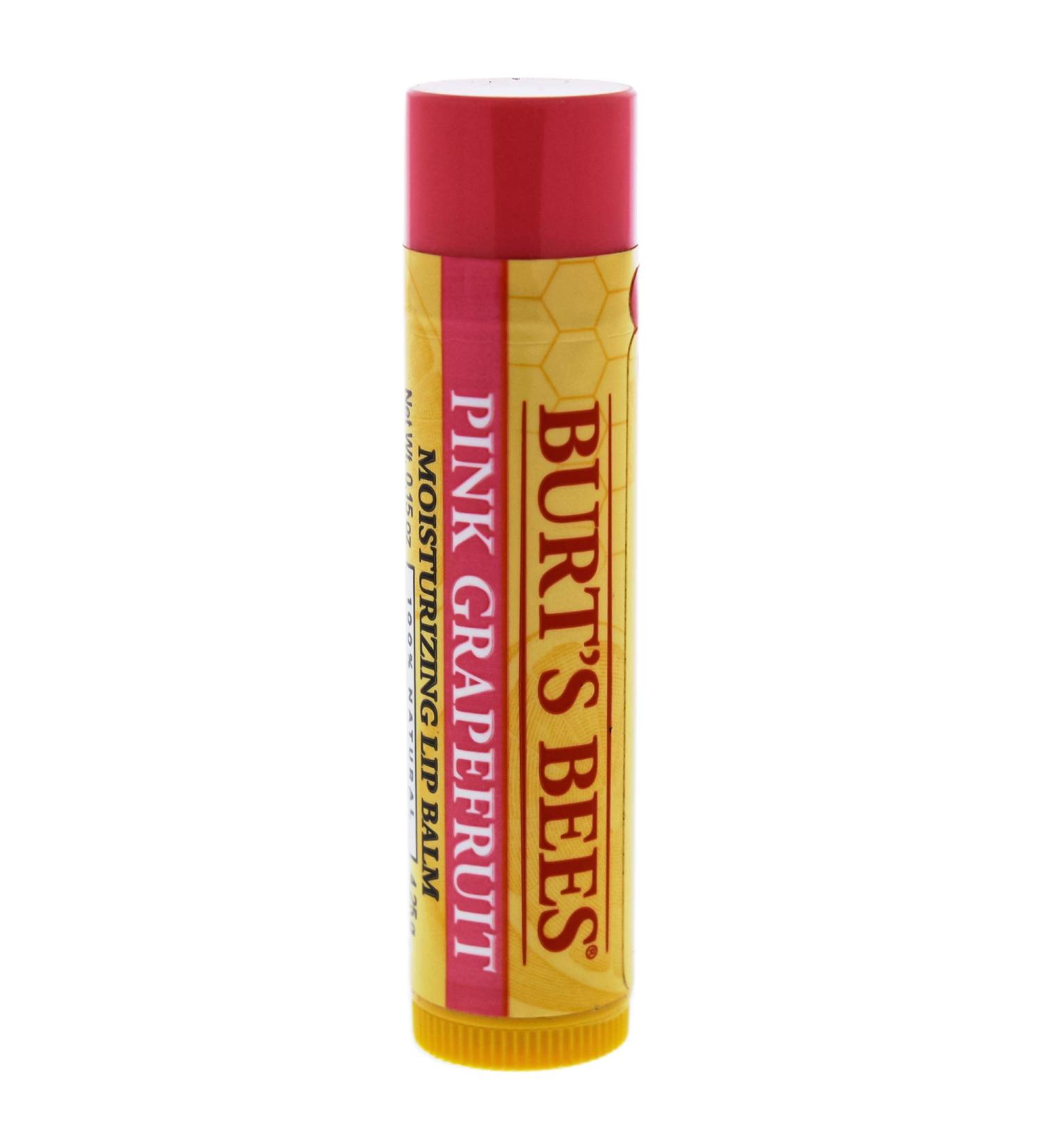 Burt's Bees 100% Natural Moisturizing Lip Balm Pink Grapefruit with Beeswax & Fruit Extracts - 1 Tube