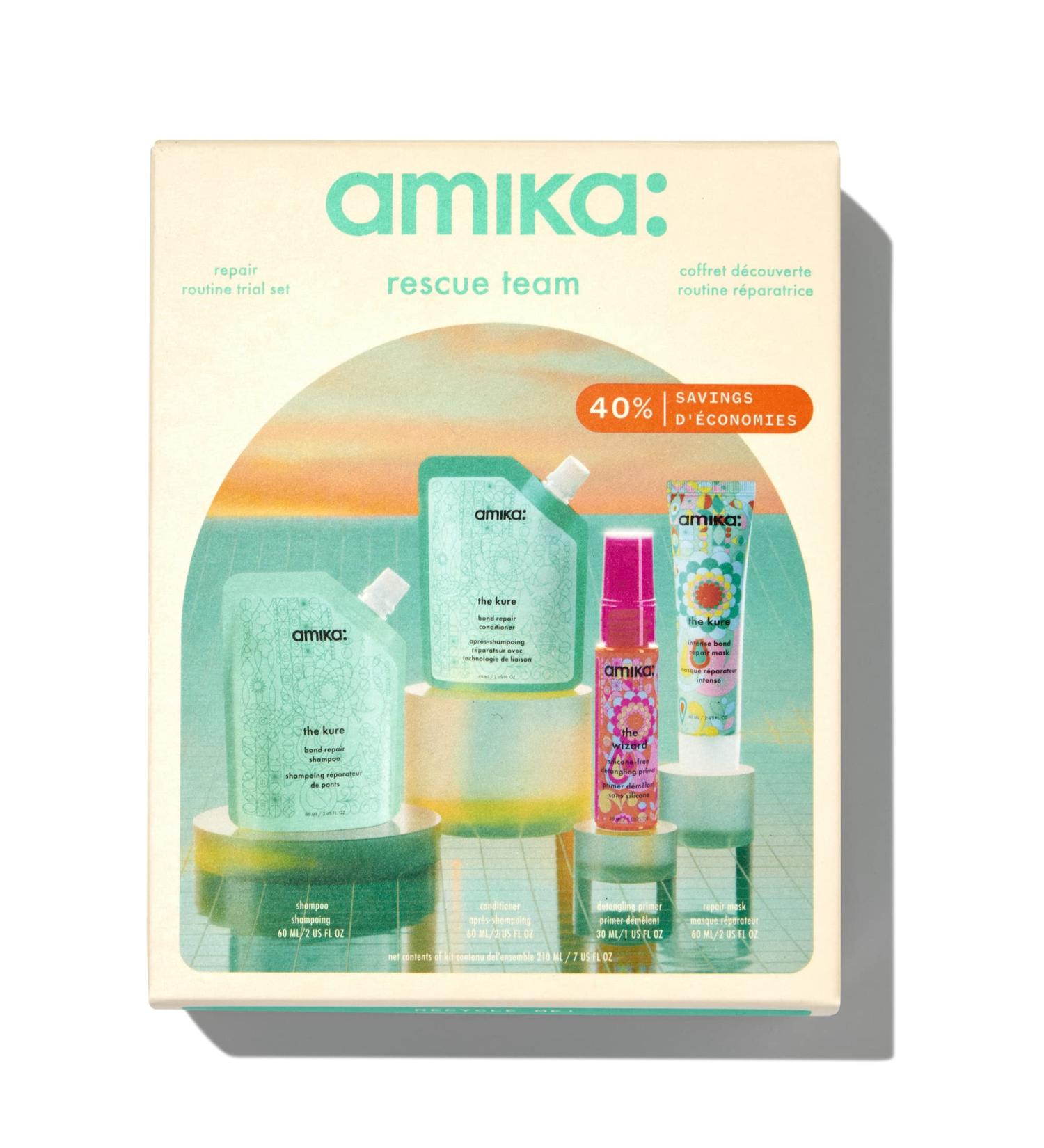 Amika Rescue Team Hair Routine Trial Set | Nourish & Revitalize Your Hair - Shop Now for International Shipping - Buy Online on GoSupps.com
