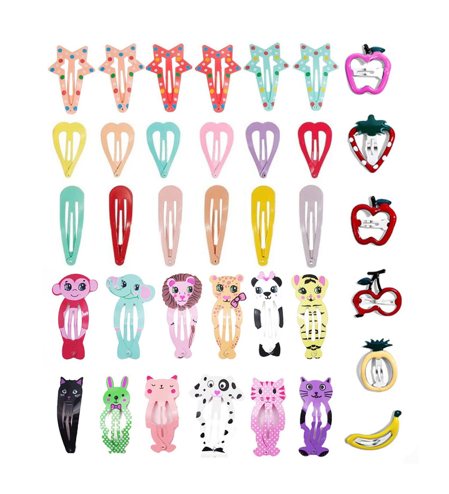 Kafeiya 36-Piece Cute Animal Cartoon Hair Clips for Girls - Children's Hair Accessories - International Shipping Available - Buy Online on GoSupps.com