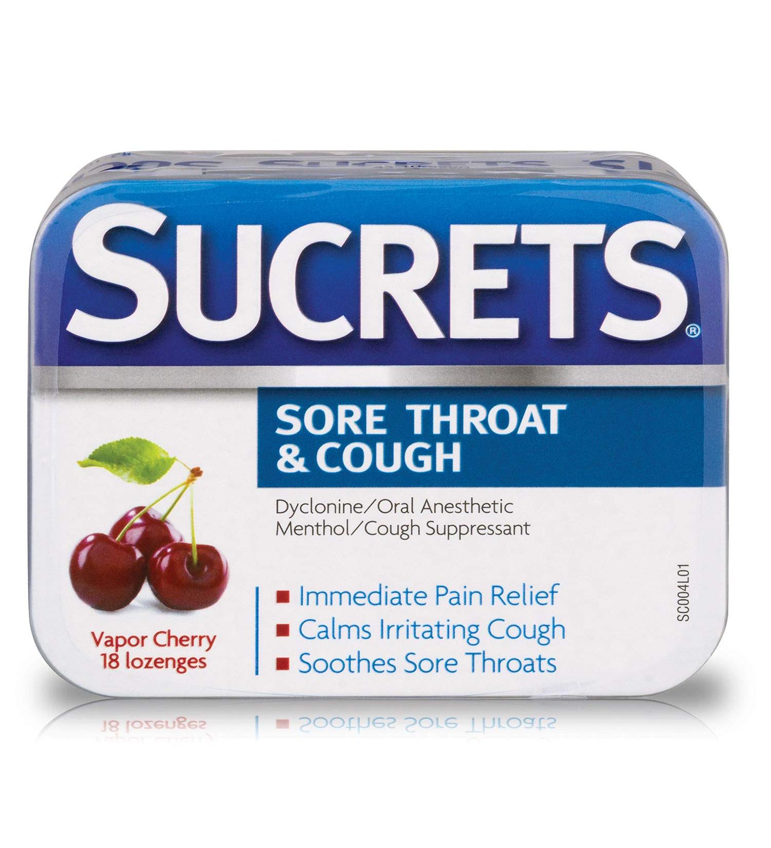 Sucrets Sore Throat Lozenges - Wild Cherry Flavor (18 Count) | Fast International Shipping - Buy Online on GoSupps.com