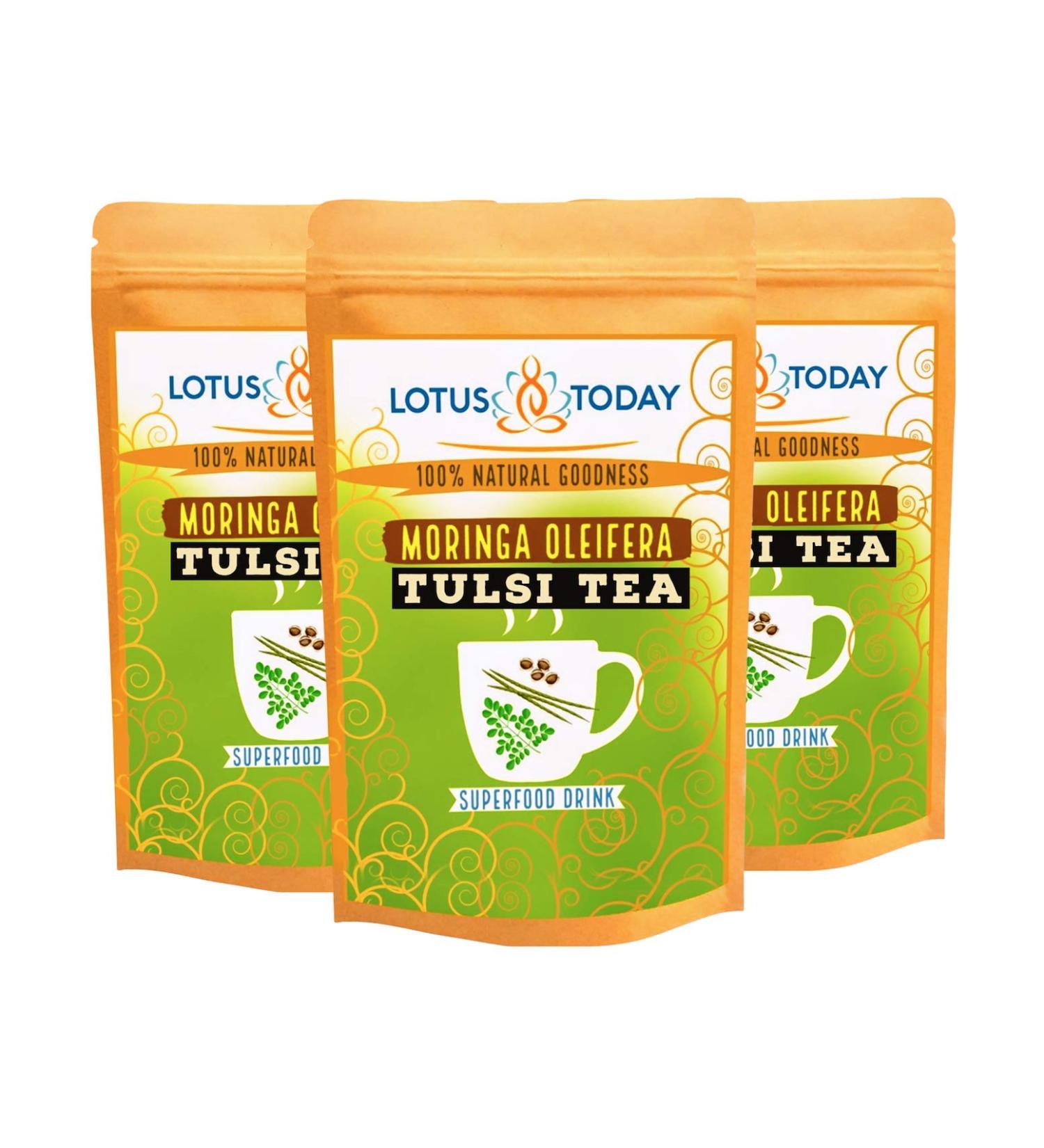 lotustoday Lotustoday Herbs Detoxifying Tea Moringa Tulsi 21 Tea Bags Herbal Tea Blends (Moringa Tulsi Mix 63 Tea Bags Pack of 3)