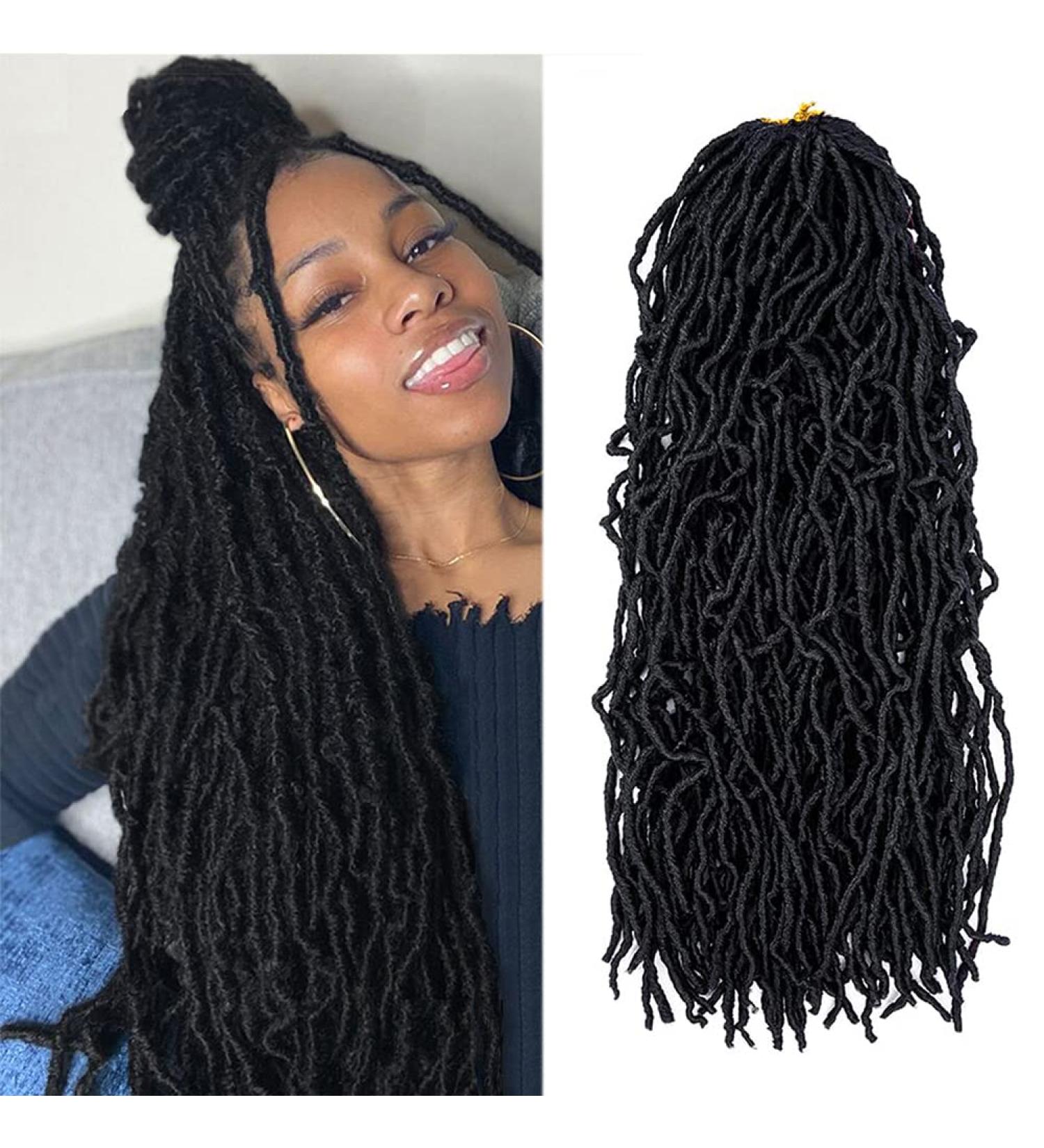 Ubeleco Soft Locs Crochet Hair 24 6 Packs Faux Curly Wavy Pre-looped Synthetic Extension (1B#) - Women's Haircare - Buy Online on GoSupps.com