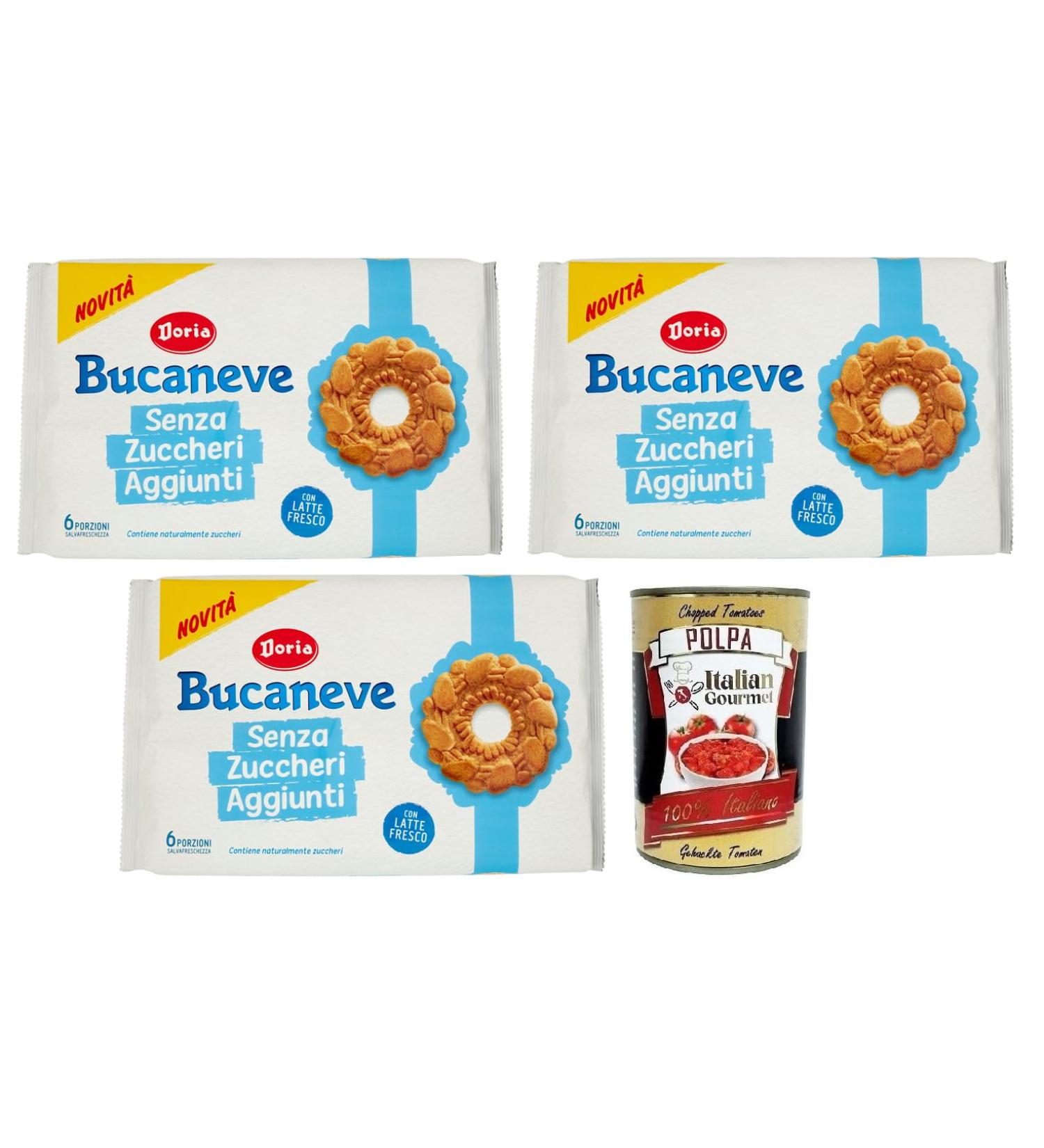  Italian Gourmet E.R. Doria Bucaneve Senza Zuccheri Aggiunti No Added Sugar Shortcrust Dough Cookies with Fresh Milk 263g Pack Each Pack Contains 6 Individual Servings + 400g Box - Buy Online on GoSupps.com