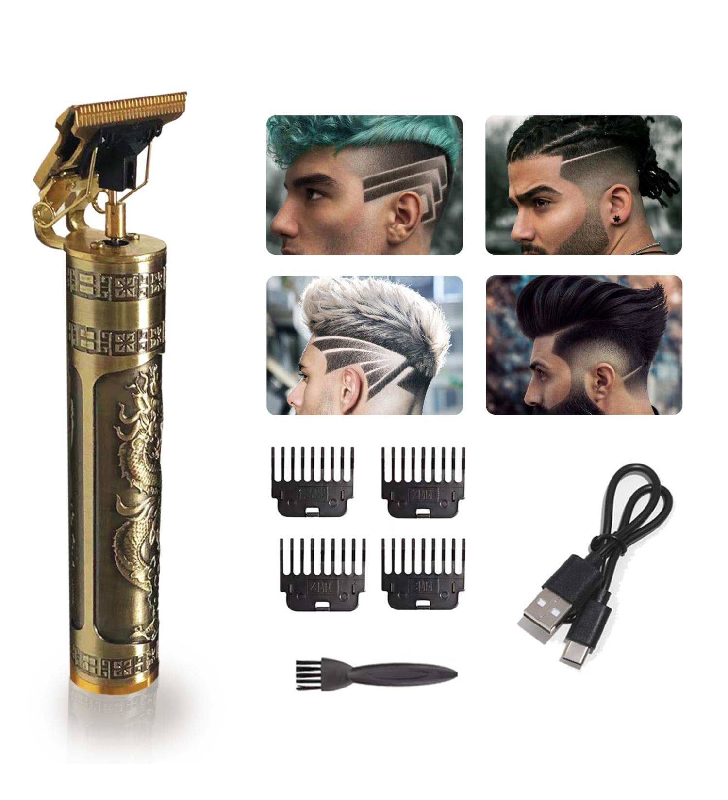 Professional Beard Trimmer for Men - Cordless Electric Hair Clippers USB Rechargeable T Clipper with Guide Combs - Buy Online on GoSupps.com