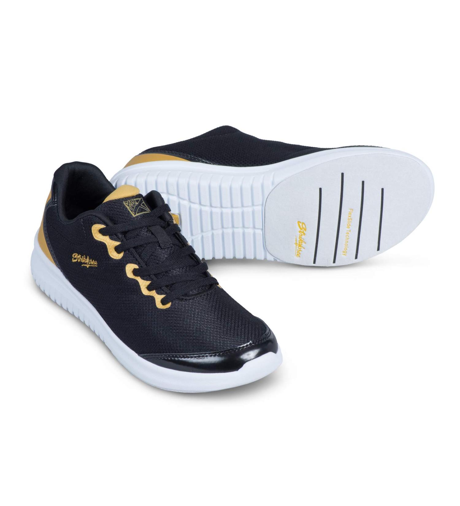 KR Strikeforce Glitz Women's Bowling Shoe - Black/Gold - Size 10 | FlexSlide Technology - Buy Online on GoSupps.com