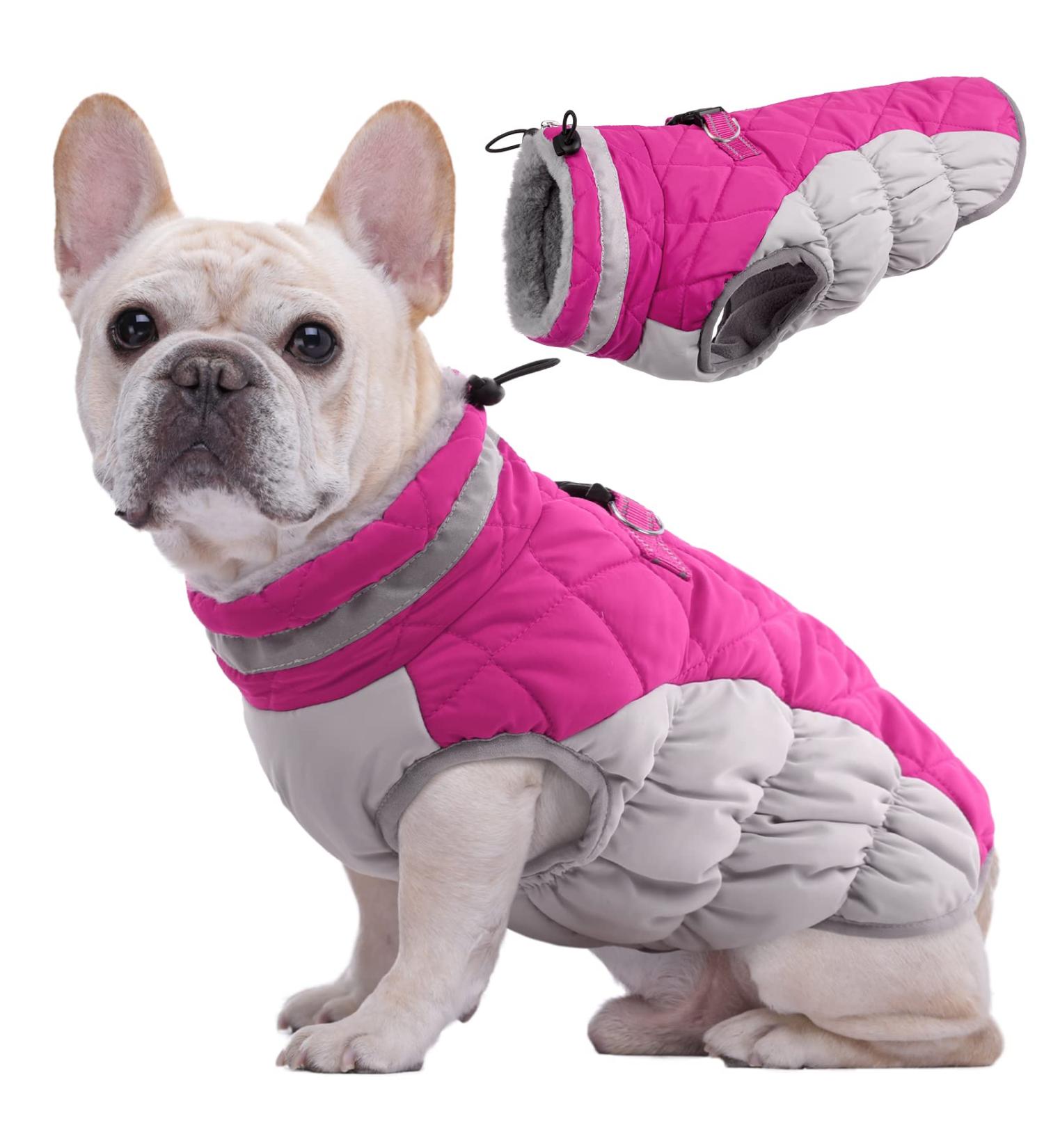Kuoser Waterproof Dog Coat - Cold Weather Jacket for Small & Medium Dogs | Cozy Fleece-Lined Reflective Vest in Pink - Buy Online on GoSupps.com