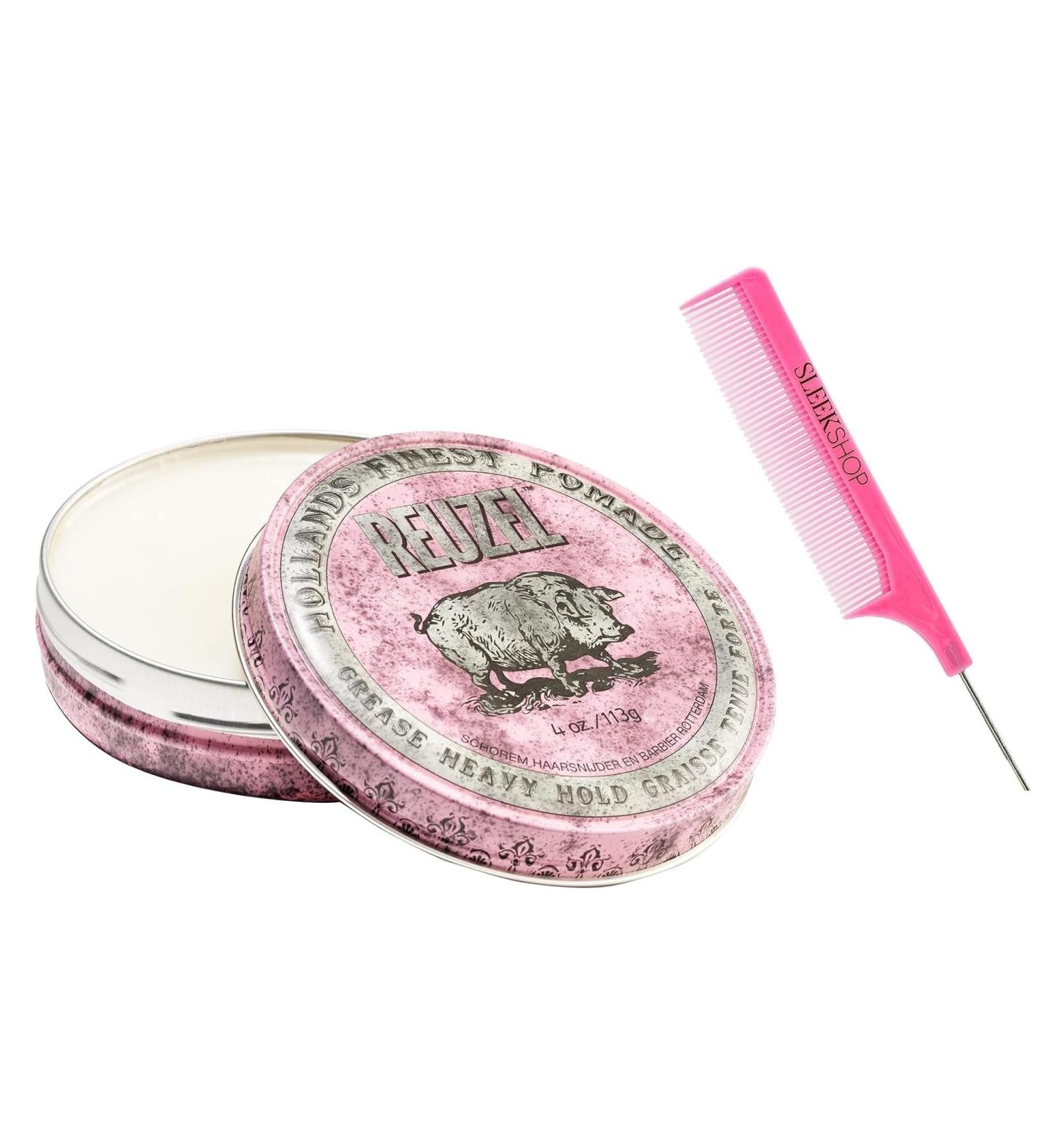 yper Comb + 4 oz R z Pink Grease HEAVY HOLD Pomade Men Hair Product for Man (w/SIeekshop Pink Comb) (Pink Grease Heavy Hold Pomade (4 oz))