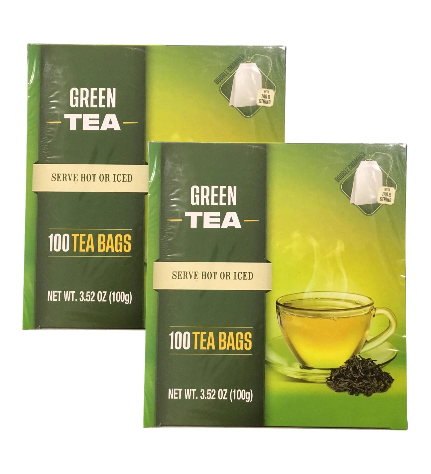 Blended Pure Ceylon Green Tea (100 Tea Bags) with Double Chambered Bag on String with Tag Bundle of 2 Plus Bonus Select Hockey Cards from Great Canadian Mercantile