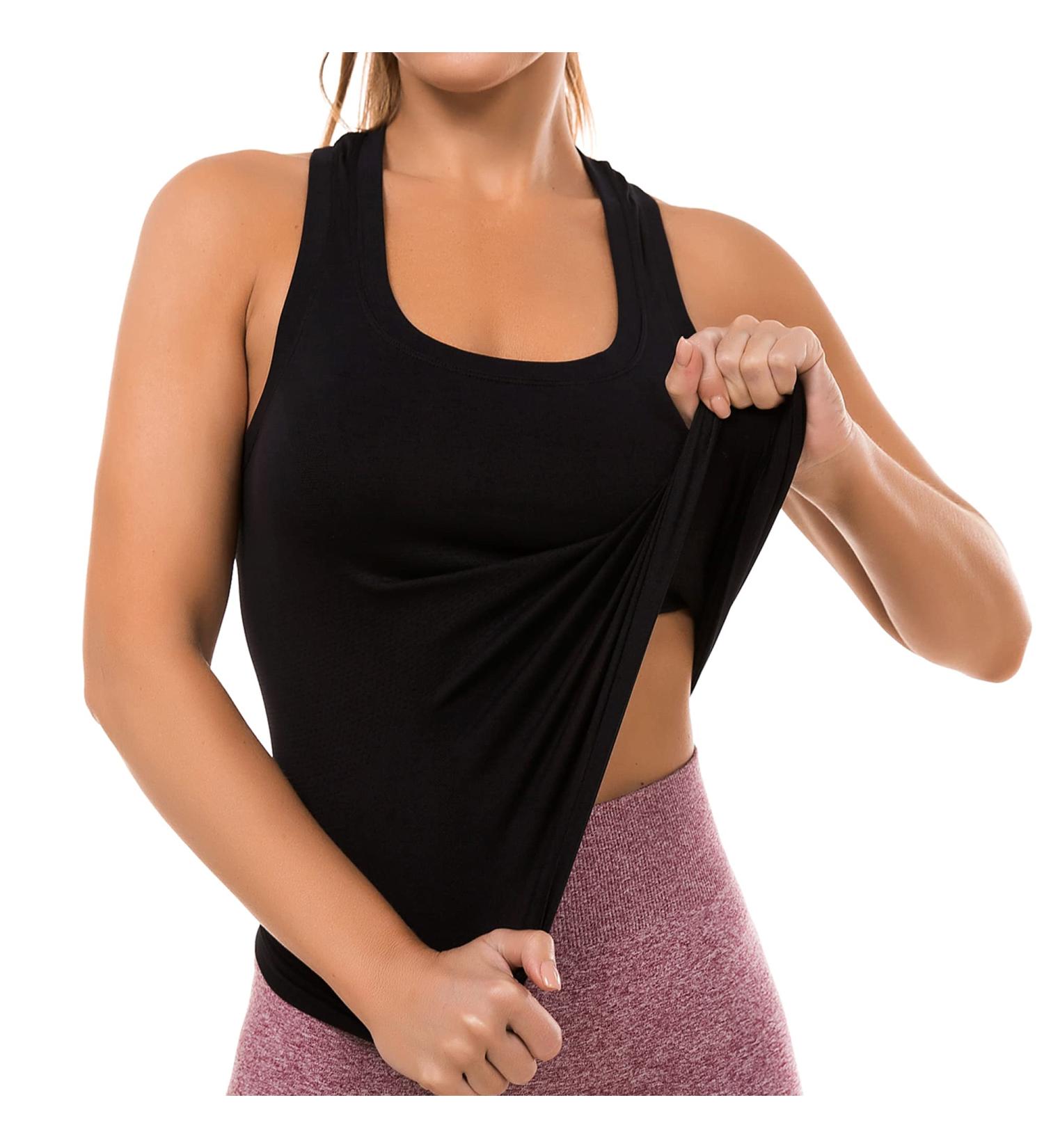 MathCat Women's Seamless Sleeveless Muscle Tank Top - Black, Small | Racerback Athletic Yoga Running Shirt - Buy Online on GoSupps.com