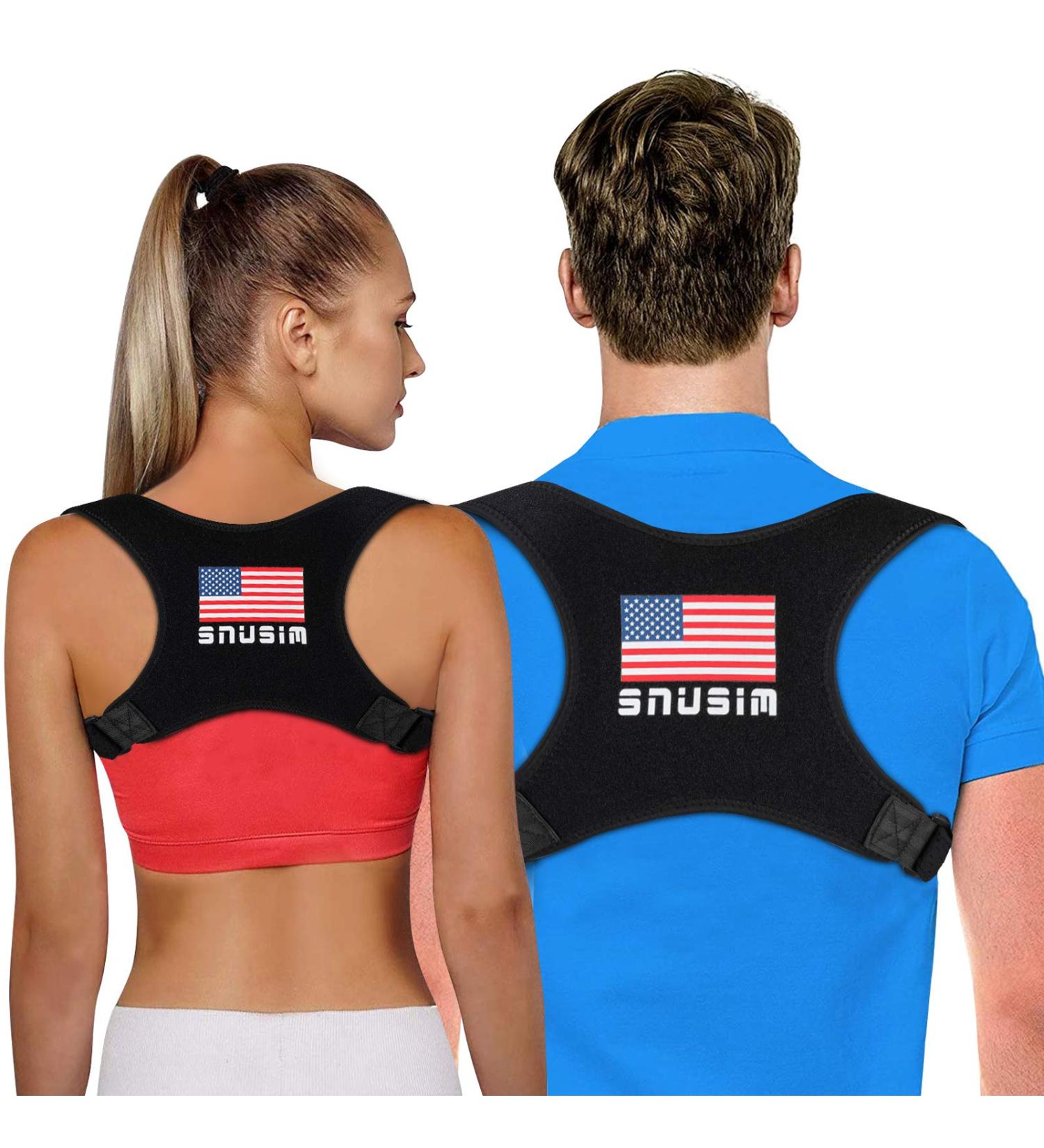 SNUSIM Posture Corrector Upper Back Brace for Women and Men - Pain Relief Support Belt for Neck, Shoulders, and Spine - Breathable and Adjustable - Buy Online on GoSupps.com