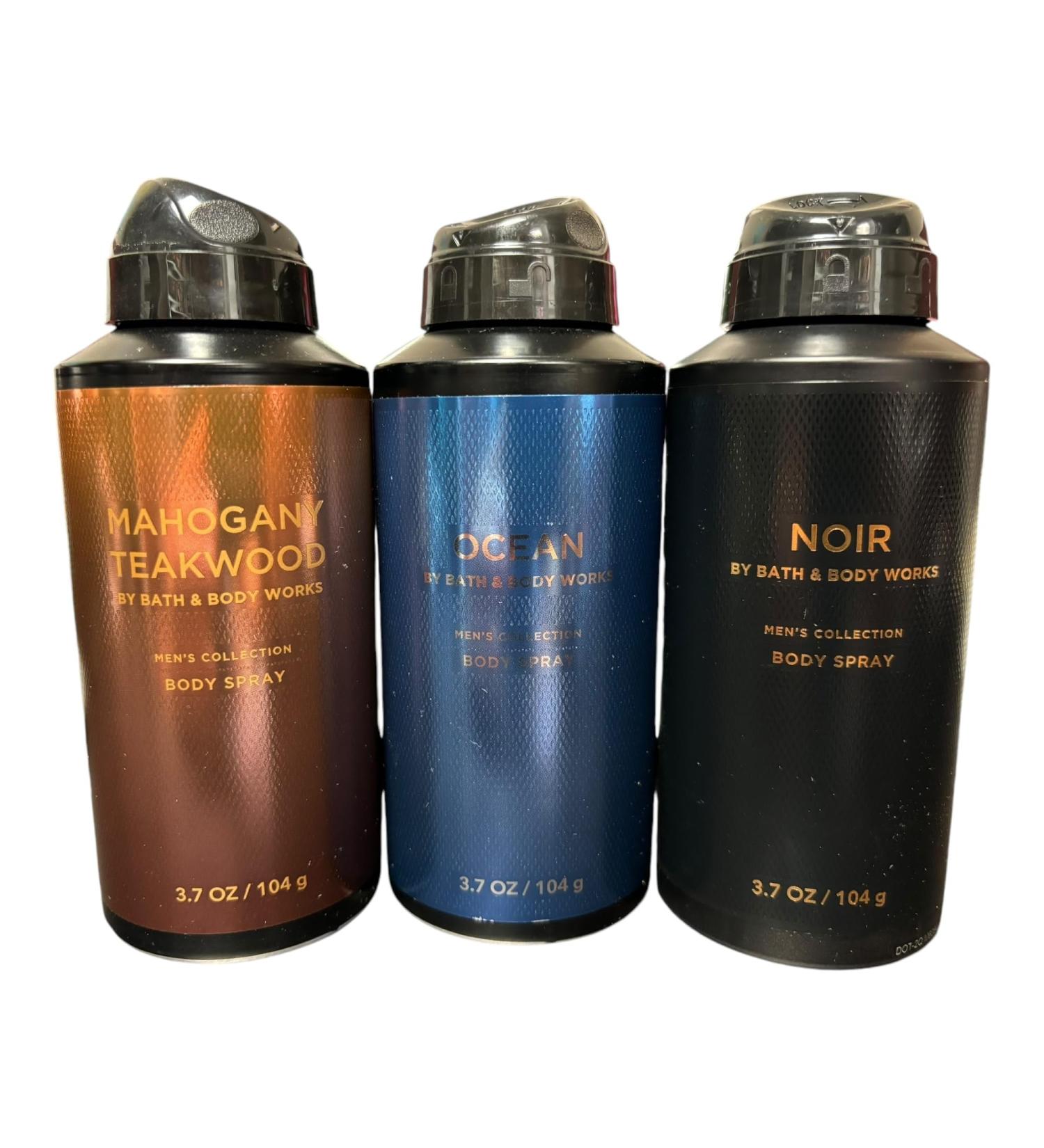 Men's Fragrance Set: Noir Ocean & Mahogany Teakwood 3.7 oz Each - 3 Bottles