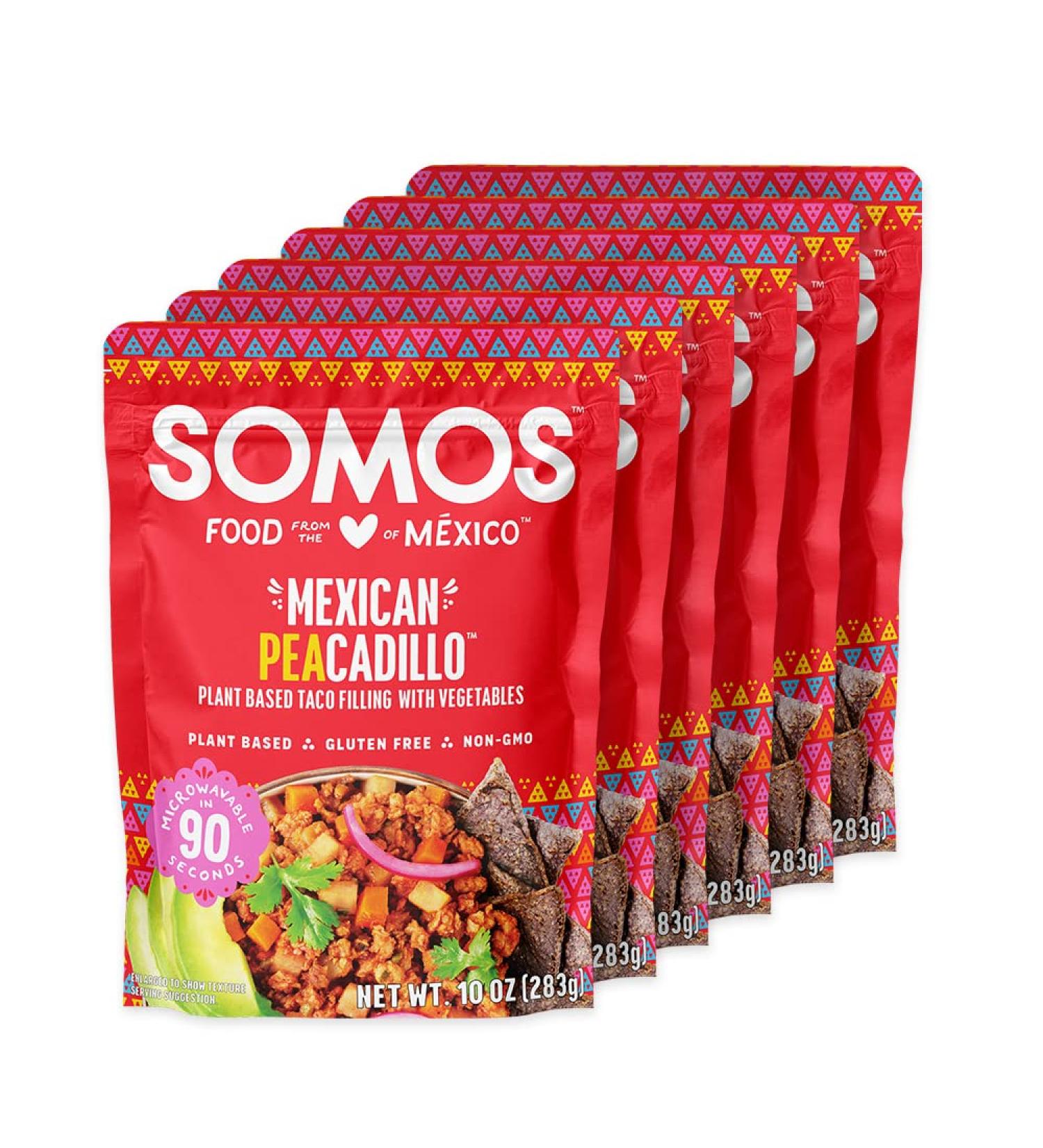 SOMOS Mexican Picadillo Plant Based Taco Filling 10 oz Pouch (Pack of 6) - Gluten Free, Non-GMO, Vegan & Microwavable - Buy Online on GoSupps.com