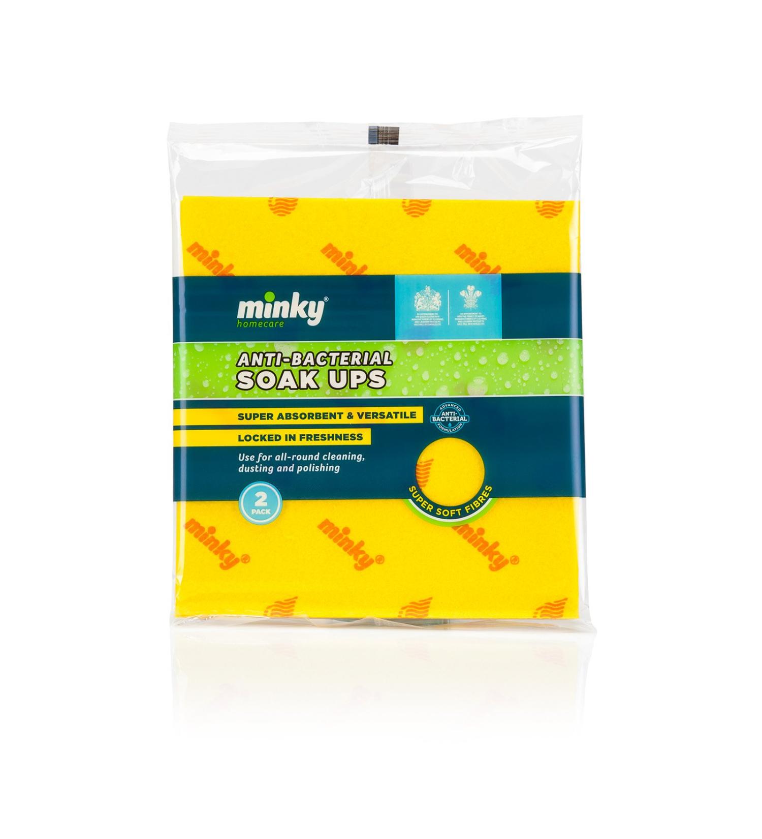 Minky Super Absorbent Anti-Bacterial Soak-ups 2pk