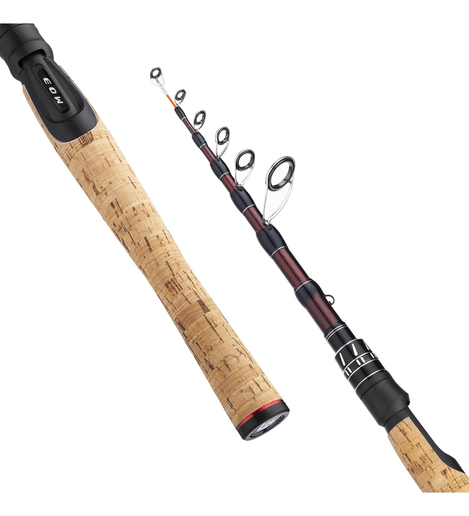 XPEDITE Portable Telescopic Spinning Fishing Rod 24T Carbon Blanks | Solid Carbon Tip | Cork Handle | Travel Rod | Lightweight & Collapsible | Spinning Fast Action Power M 6 - Buy Online on GoSupps.com