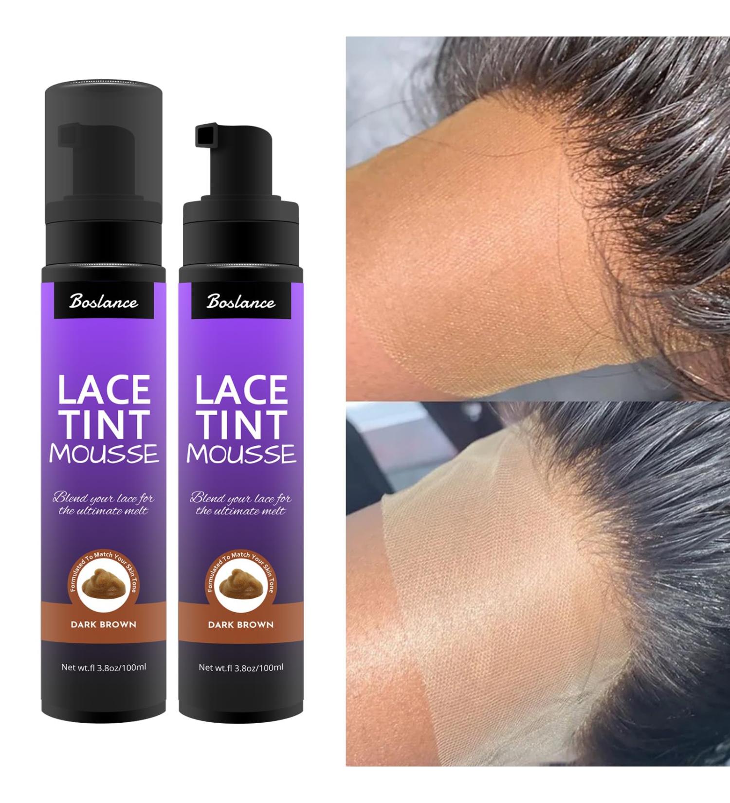 Lace Frontal Tint Mousse and Spray for Wigs - Hair Color Styling Foam and Mist Brown Dark Brown - Buy Online on GoSupps.com