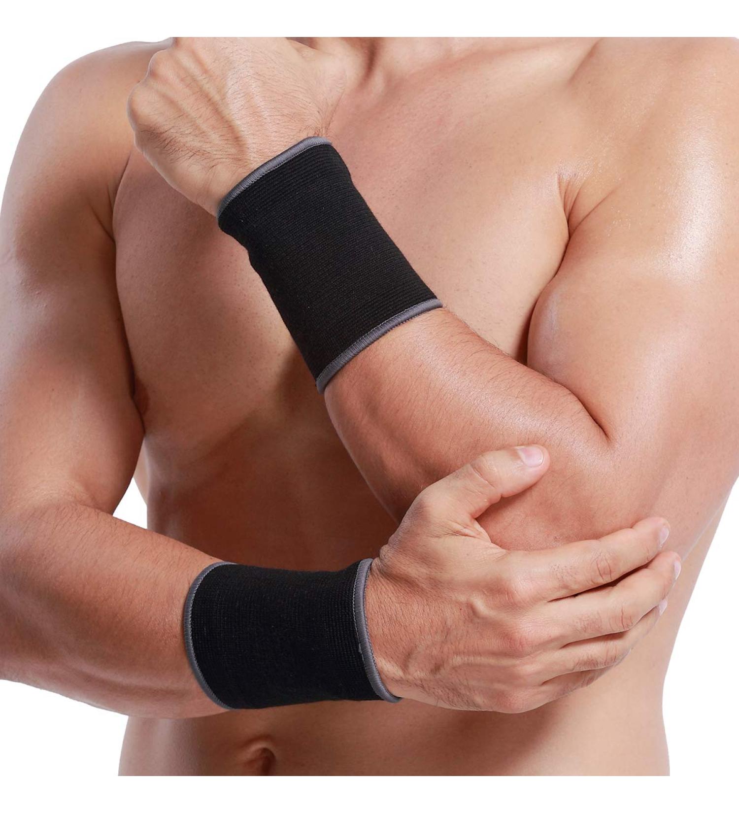 NeoTech Care Wrist Band - Elastic & Breathable Knitting for Tennis & Gym - Black (Size S 1 Pair) | International Shipping Available - Buy Online on GoSupps.com
