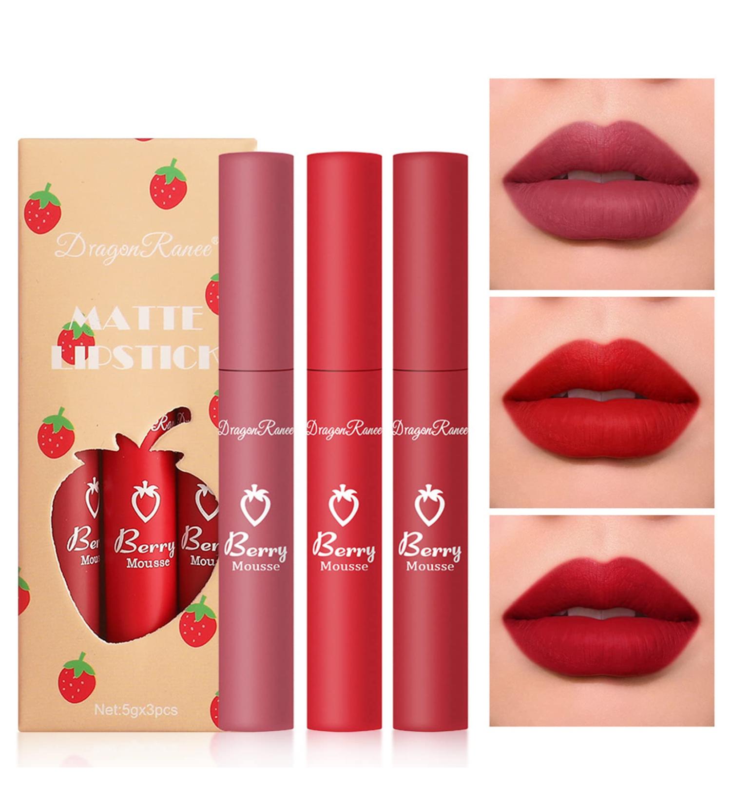 IONSGAKO 3PCS Matte Nude Lipstick Set B for Women - Long Lasting, Waterproof Lip Makeup - Buy Online on GoSupps.com
