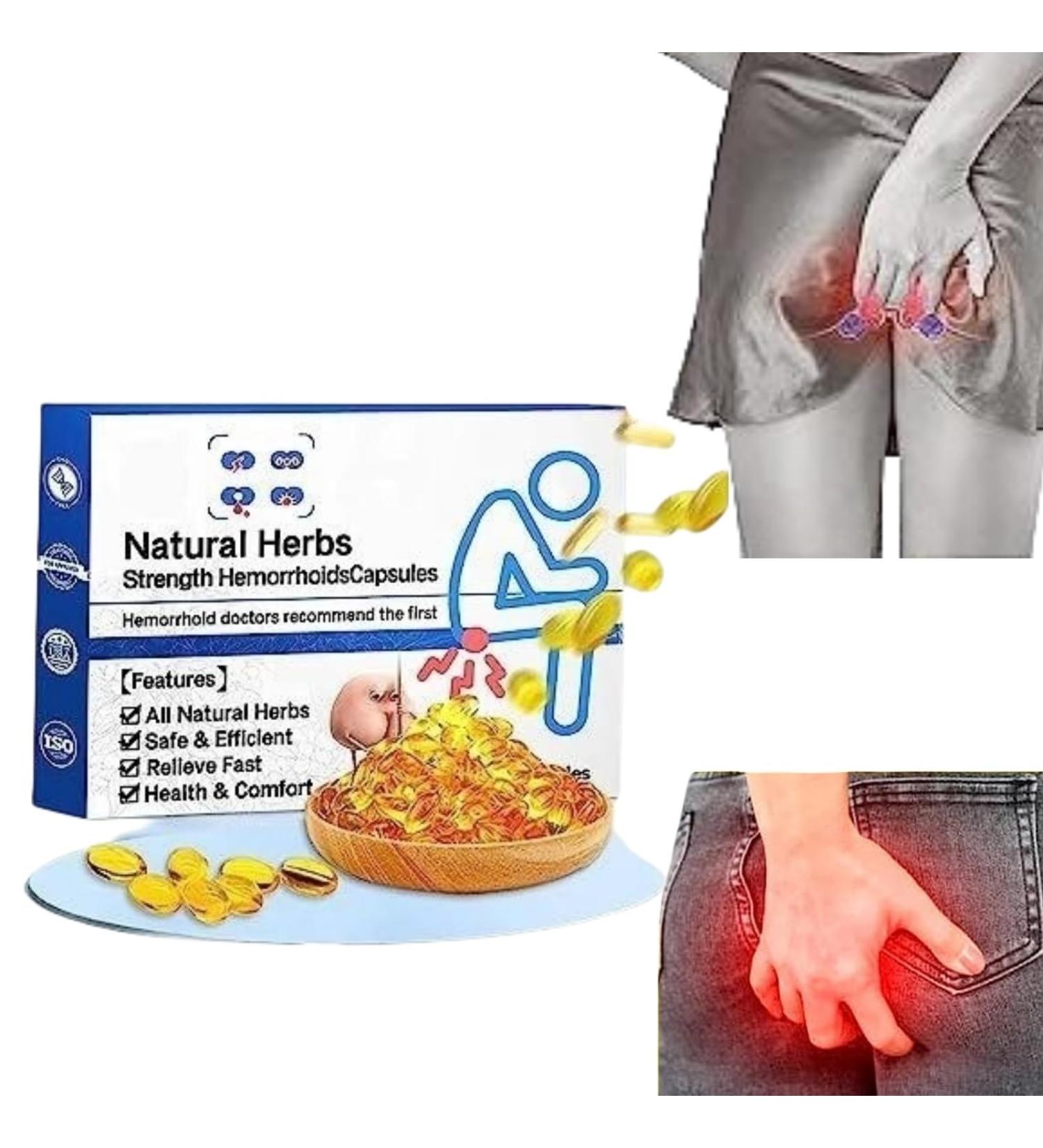 Herbal Hemorrhoid Relief Capsules - Natural Treatment Suppository (1 pc) - Buy Online on GoSupps.com