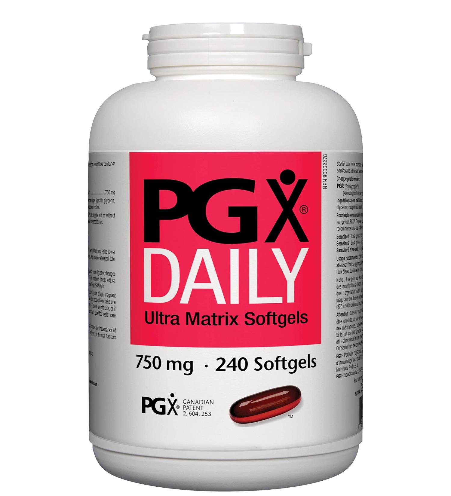 Buy PGX Daily Ultra Matrix Softgels 750 mg - 240 Count | Natural Factors for Weight Management - Buy Online on GoSupps.com