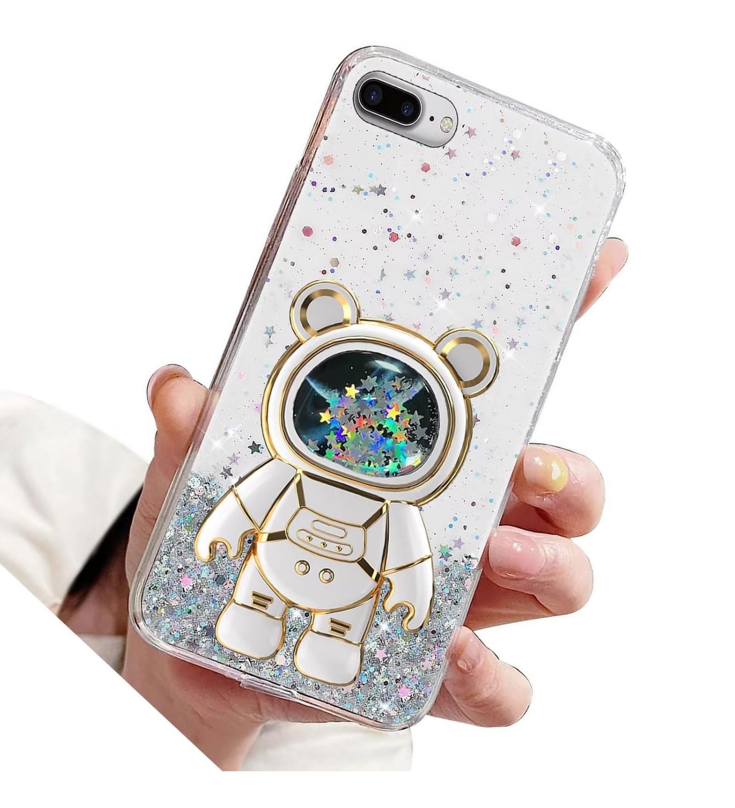 Magon B r Astronaut Stand Case for iPhone 8 Plus/7 Plus - Cute Girls Glitter Crystal Protection with Kickstand & Bumper - Buy Online on GoSupps.com