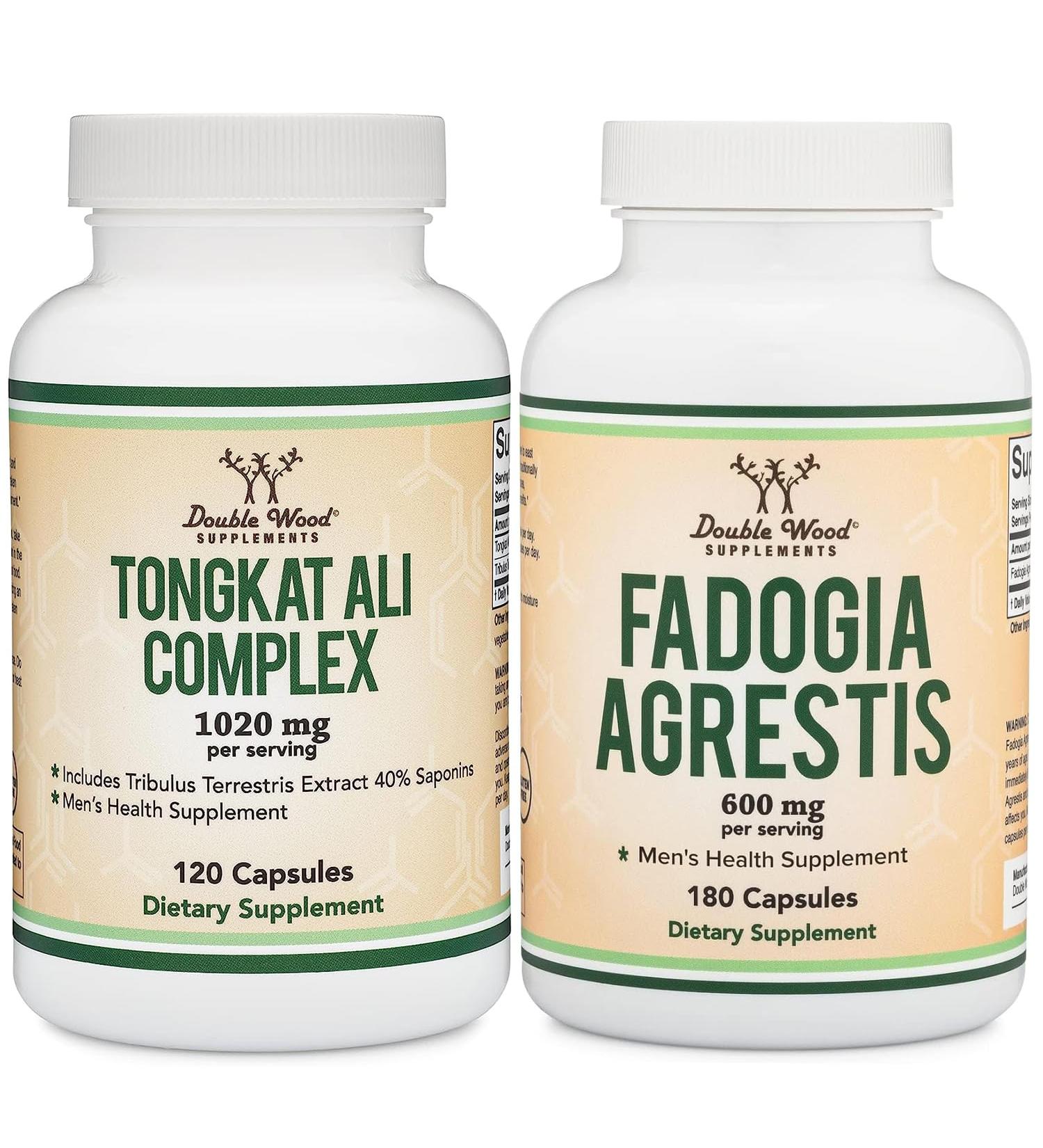 Double Wood Supplements Tongkat Ali and Fadogia Agrestis Bundle - Men's Health and Athletic Performance - Buy Online on GoSupps.com