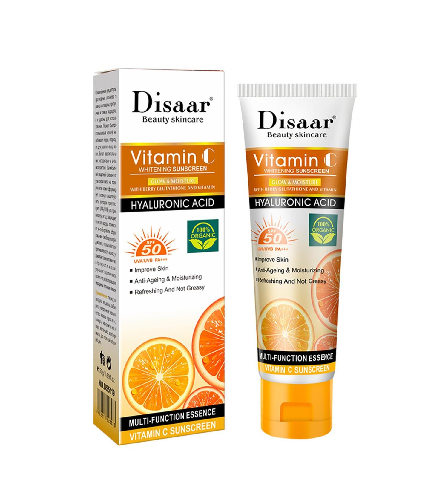 Face Sunscreen SPF 50+ Face Cream SPF 50 Face Suncream with Vitamin C Sun Protection Protects Against UVA/UVB and Premature Skin Ageing Dark Spots Waterproof Moisturising Cream For Daily Use - Buy Online on GoSupps.com