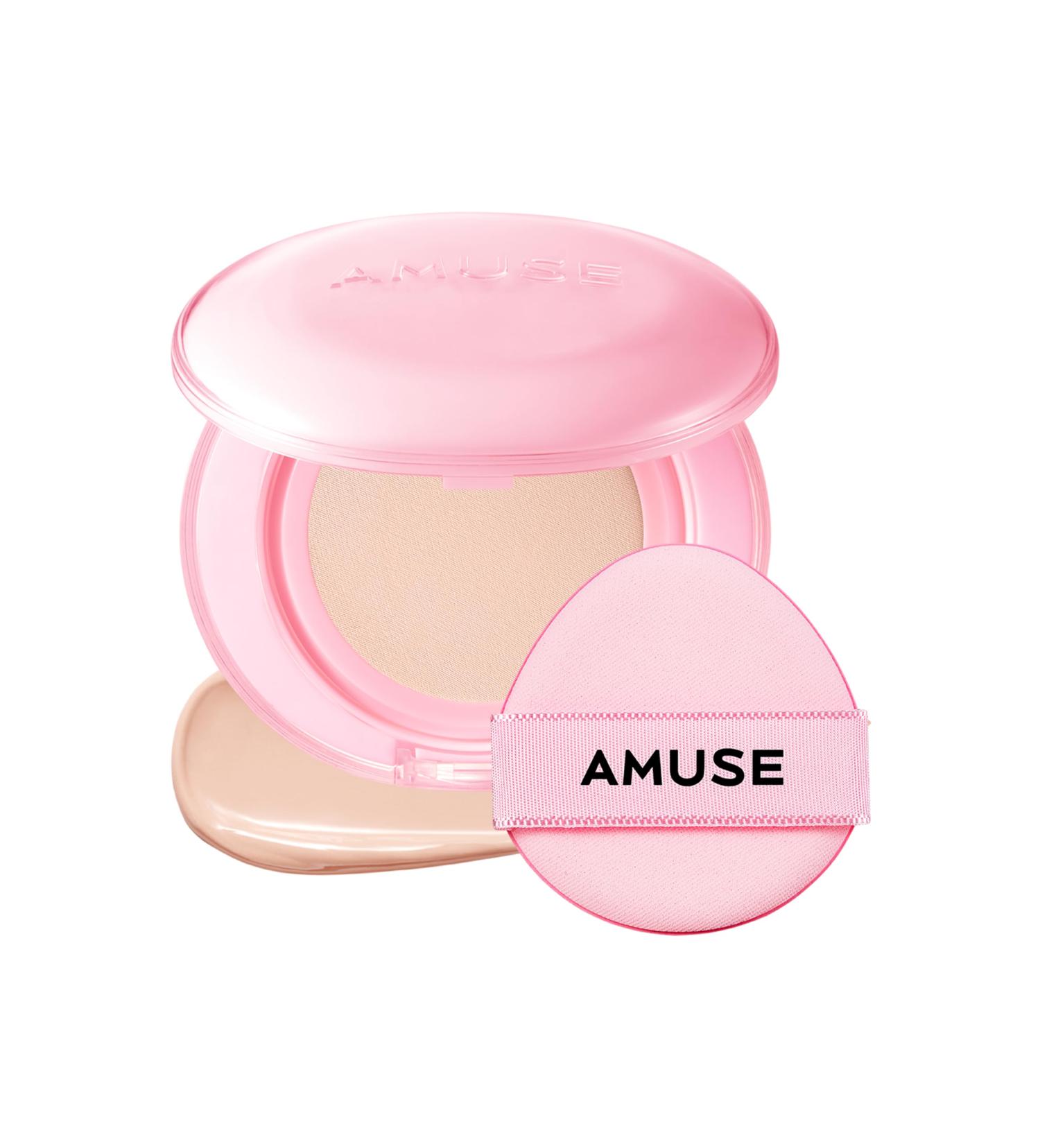 Amuse SEOUL Dew Power Vegan Cushion Foundation (01 PURE) | Dewy glow long-lasting double coverage clean beauty lightweight - Buy Online on GoSupps.com