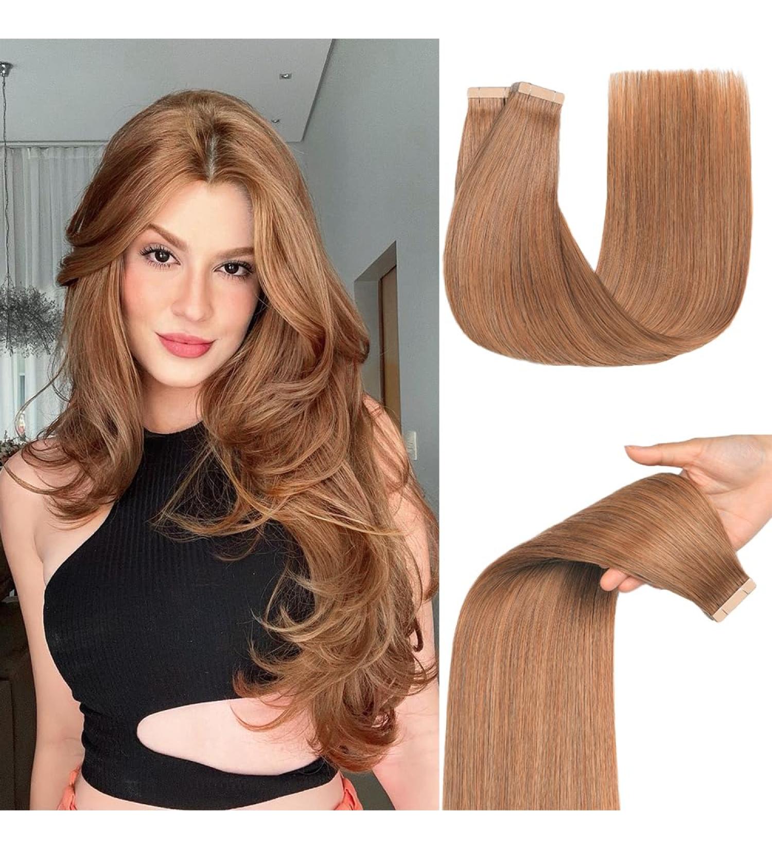Buy YDDM 20Pcs 50cm Invisible Tape Extensions - Real Hair Skin Weft - 30# Color - 20 Inch for Seamless Volume & Length - Buy Online on GoSupps.com