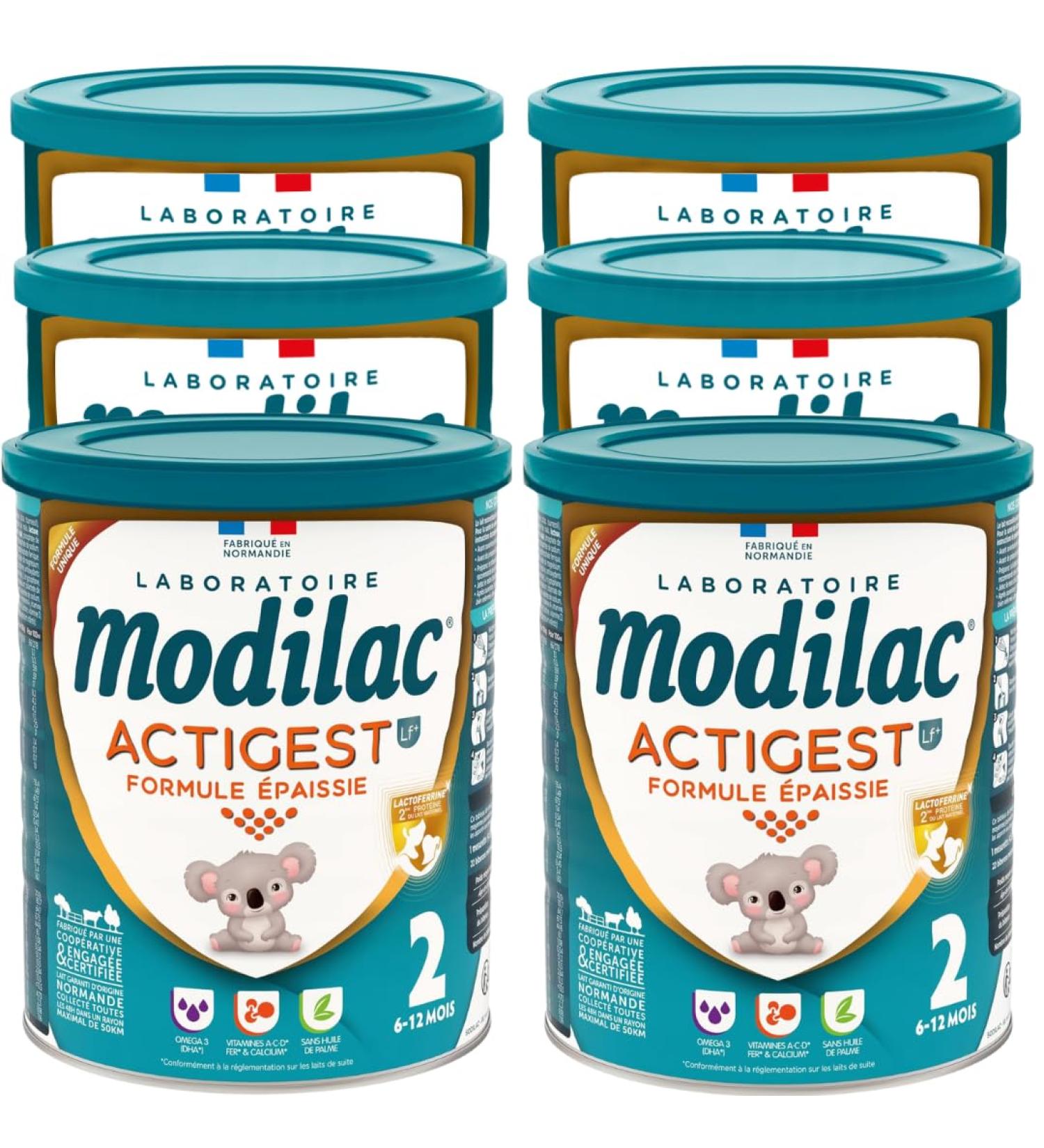 Modilac - Lait Infantile en Poudre Actigest Lf+2 - Formule paissie - Fabriqu en France Sans Huile de Palme - 2eme Age de 6 12 Mois - Lot de 6x800g Lot de 6 x 800g - Buy Online on GoSupps.com