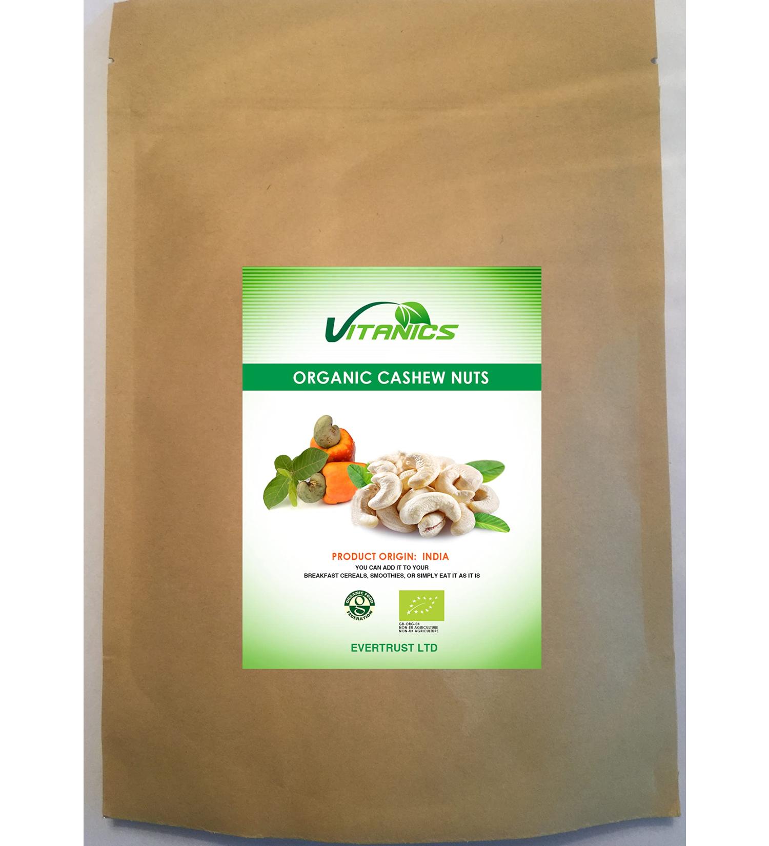 Vitanics Organic Whole Cashew Nuts (400g)