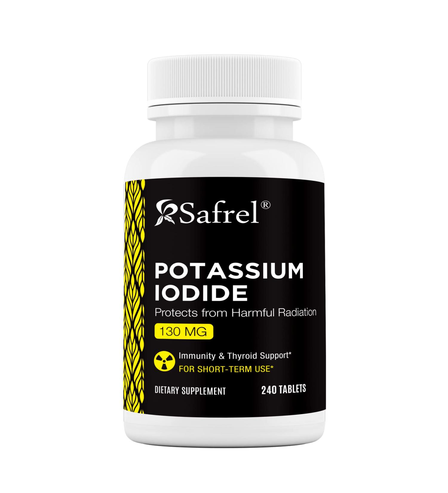 Safrel Potassium Iodide 130mg 240 Tablets for Thyroid Support | Made in USA | Non-GMO | YODO Naciente - 240 Count - Buy Online on GoSupps.com
