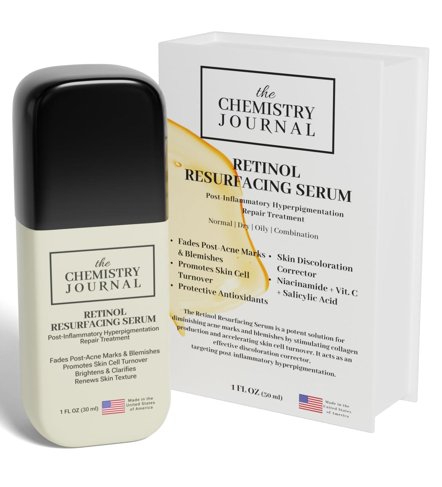 Retinol Resurfacing Serum - Post Inflammatory Hyperpigmentation Repair Treatment Clear Skin Fades Post Acne Marks & Scars Dark Spot Corrector Night Time Retinol Serum for Face Made in the USA. - Buy Online on GoSupps.com