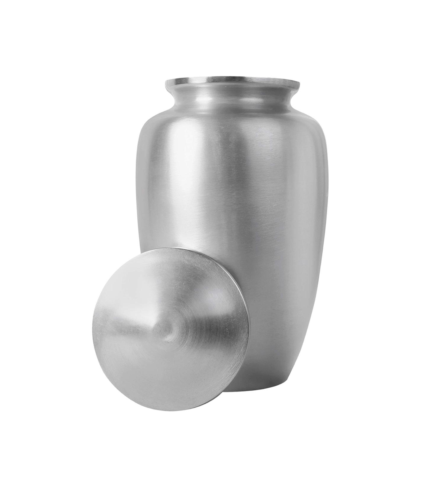 Cremation Urn for Adult Ashes Pewter Urn for Human Ashes Cremation Urns for Human Ashes Metal Hand Painted Burial and Funeral Cremation Urn With Elegant Finish - 10 Inch (25 CM) - Silver 10" Plain Silver - Buy Online on GoSupps.com