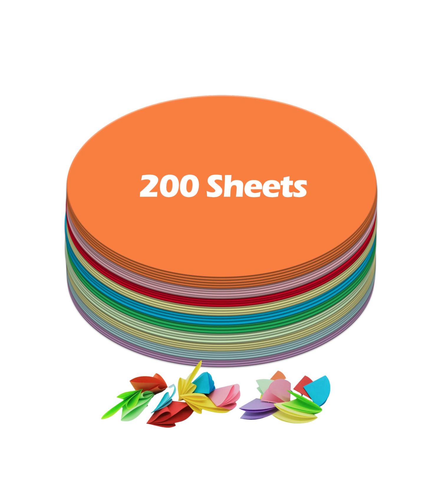 Ezyaid 6 Inch Construction Paper Circles - 200 Assorted Color Sheets for Kids Arts & Crafts - Buy Online on GoSupps.com