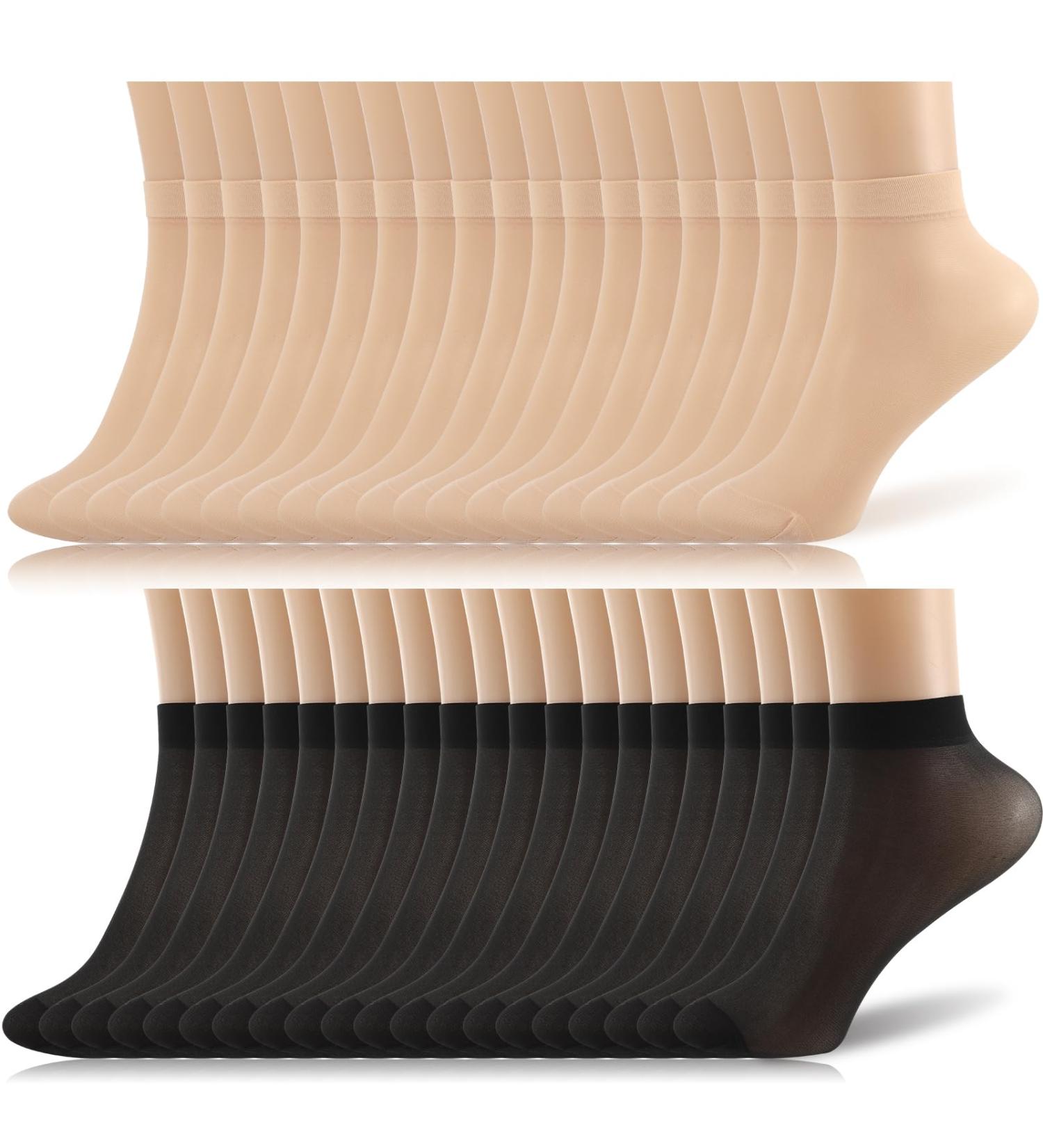20 Pairs Women's Nylon Stockings & Socks - Matt Transparent Reinforced Toes EU 35-38 - Buy Online on GoSupps.com