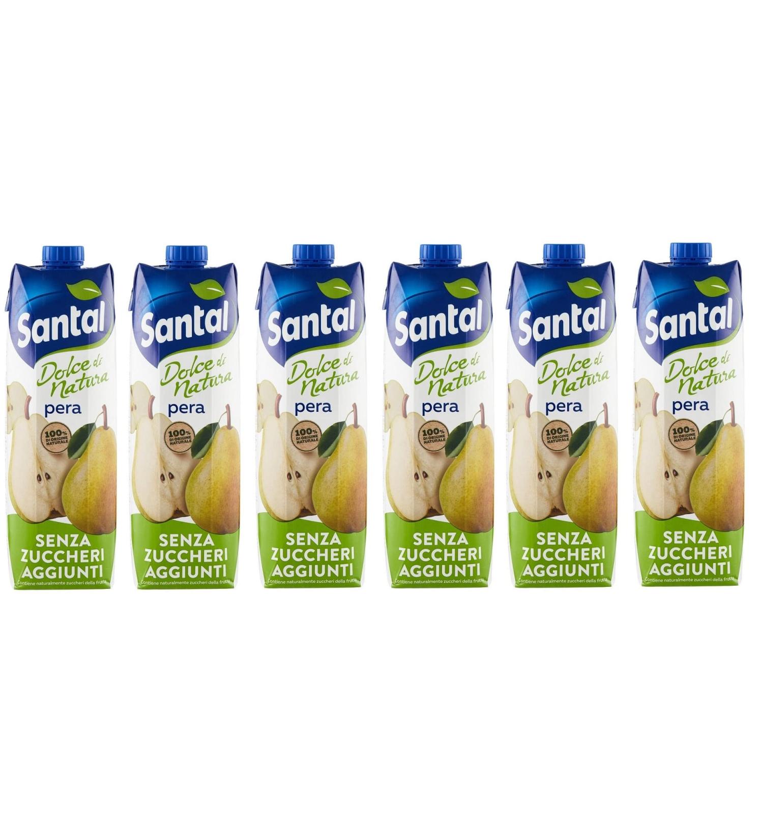 Parmalat Santal Fruit Juice Pera Dolce di Natura Zero Sugar Added Pears Fruit Juice No Added Sugar Refreshing Drink Tetrapack 1000 ml - Buy Online on GoSupps.com