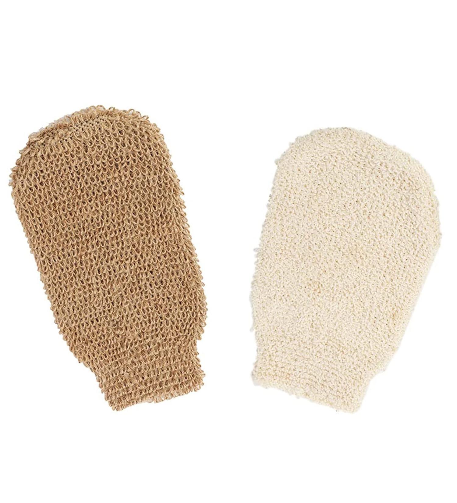 2 Pieces Double-Sided Massage Shower Peeling Gloves - Exfoliate Dead Skin & Remove Self-Tanners | Best for Bathroom & Stretch Marks - Buy Online on GoSupps.com
