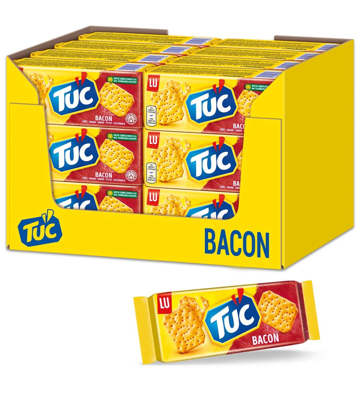 TUC Bacon 100g - Fine Salted Snacks - Pack of 24 Sachets