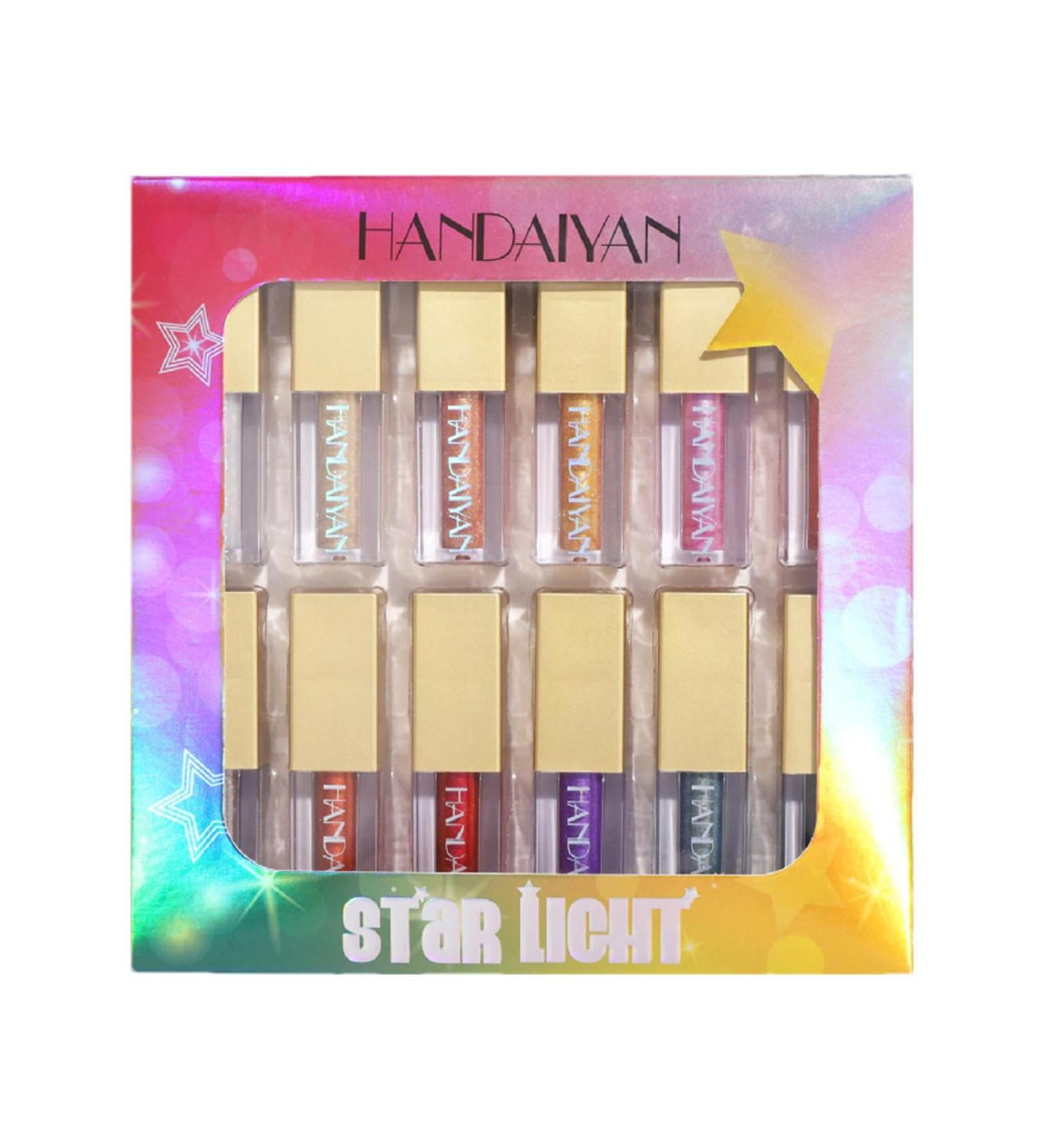 Eye Gloss Eyeshadow | 12 Colors Shimmer Eyeshadow Waterproof Long Lasting Quick-Drying Brilliant Gel Highlighter Sparkling Shimmer Eyeshadow Pochy - Buy Online on GoSupps.com