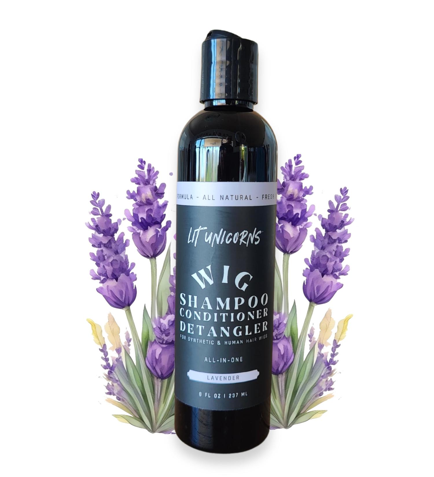All Natural Wig Shampoo for Human & Synthetic Wigs | Vegan Lavender Scent | Cleans Conditions Detangles | Made in USA - Buy Online on GoSupps.com