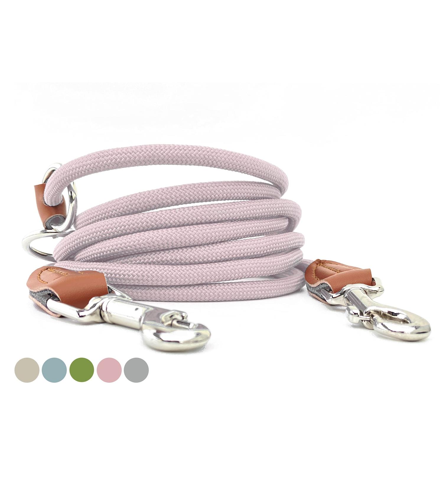 Leitengr n Dog Leash for Small Dogs | 3M Adjustable with 2 Carabiners | 200g Lightweight | Devon Model in Rose English Rose Color - Buy Online on GoSupps.com