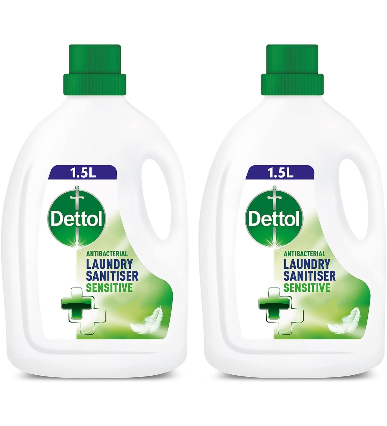 Dettol Sensitive Laundry Cleanser Antibacterial Dermatologically Tested 1.5L Pack of 2 - Buy Online on GoSupps.com