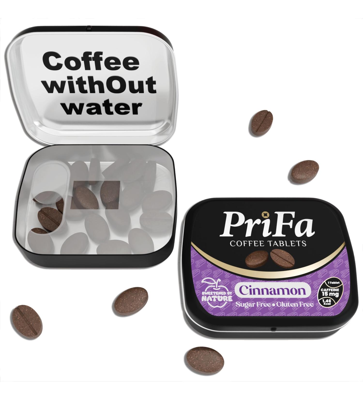 PriFa Cinnamon Coffee Tablets Sweetened with Stevia Warm Cinnamon Spice Instant Coffee On-The-Go Portable Caffeine Boost 15mg Caffeine 25 Tablets - Buy Online on GoSupps.com