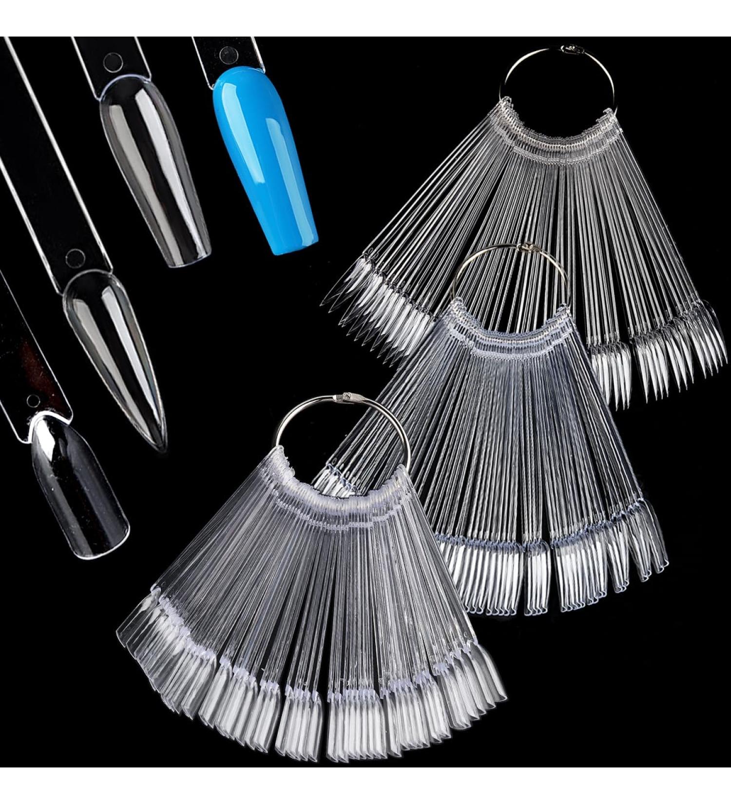 Nail Color Swatch Sticks with Ring | 150pcs Ballerina Square Stiletto Clear Nail Tips for Display & Practice | Nail Salon Supplies - Buy Online on GoSupps.com