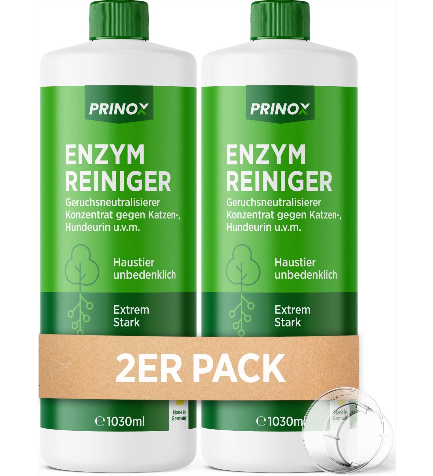 Prinox 2x 1030ml Enzyme Cleaner Concentrate | Strong Odor Remover for Dog & Cat Urine | 80L Odor Neutralizers | Made in DE (2.06L 1 Pack) - Buy Online on GoSupps.com