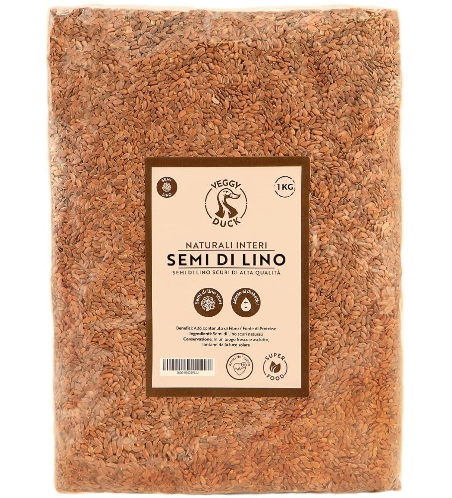 Veggy Duck - Brown Linseed (1 kg) Rich in Omega3 and fiber - Buy Online on GoSupps.com