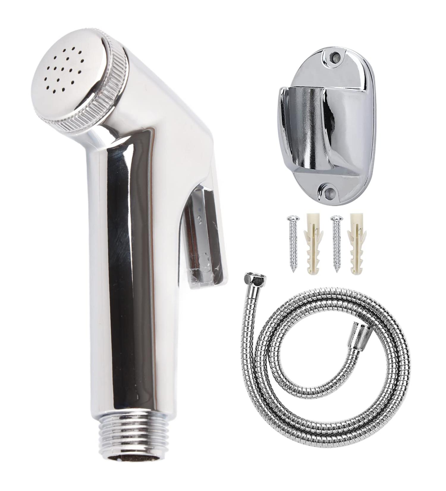 Buy Bathroom Bidet Sprayer Set - 3pcs Electroplated Bidet Spray Head Bracket & Hose - Premium Cleaning Accessories for Ultimate Hygiene - Buy Online on GoSupps.com